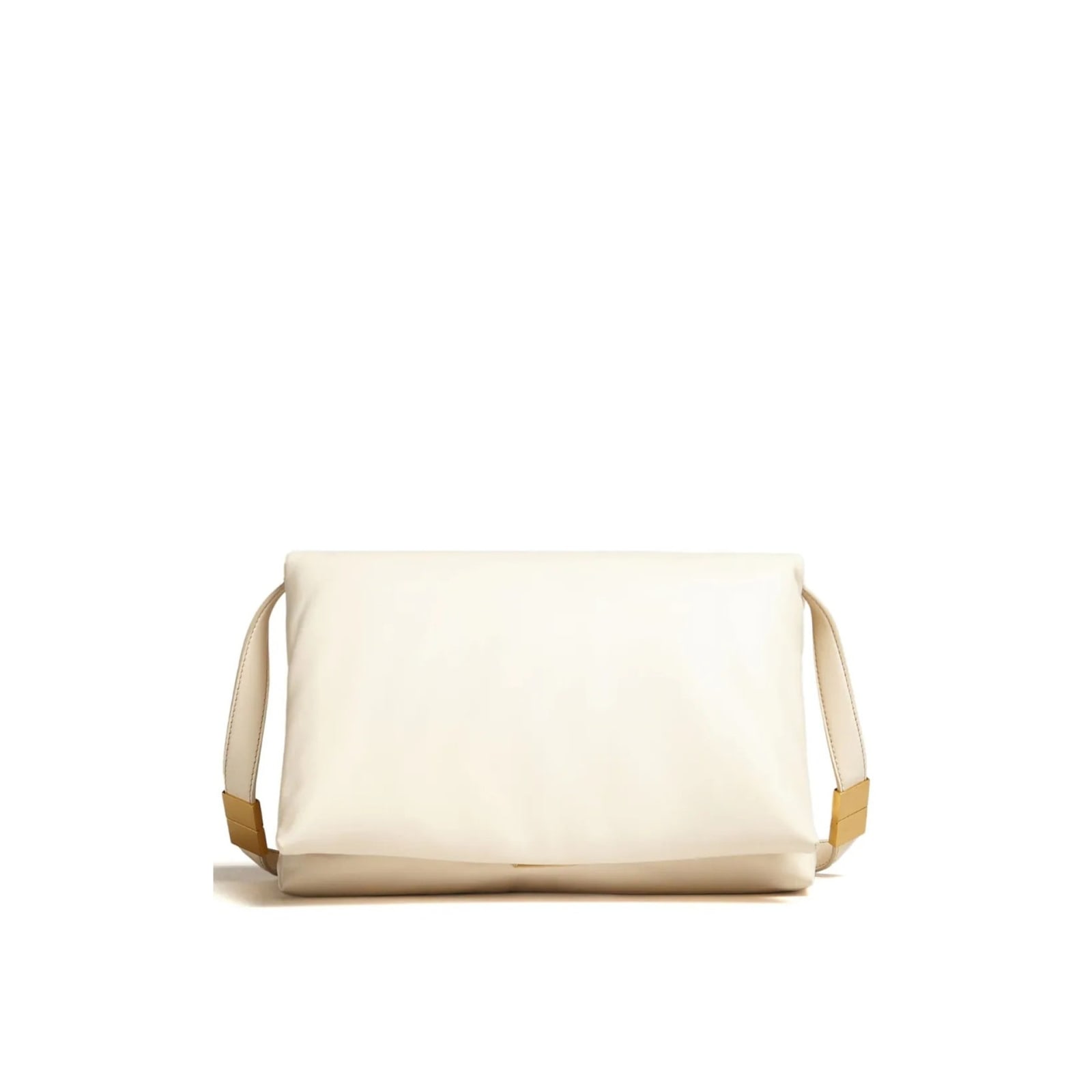 Shop Marni Padded Leather Shoulder Bag In White