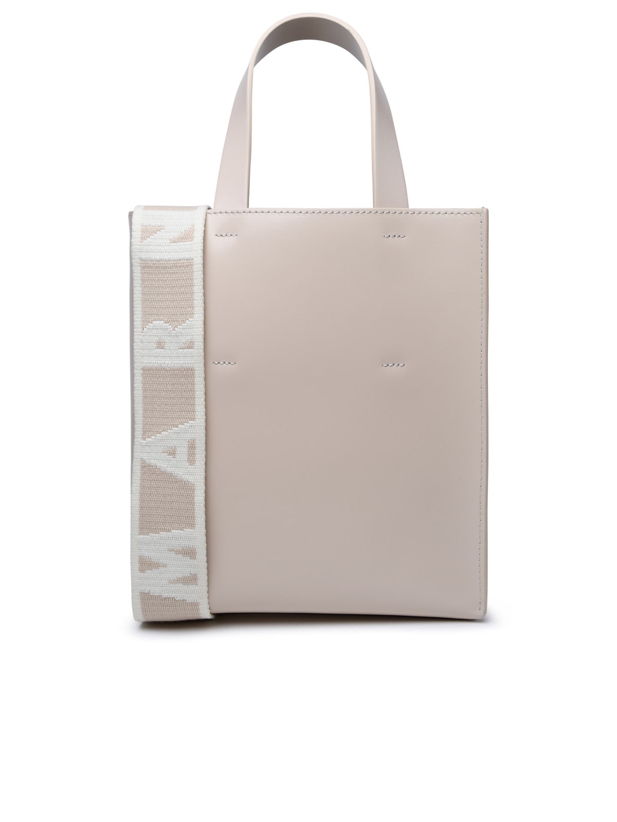 Shop Marni Museo Ivory Leather Mini Bag In Avorio