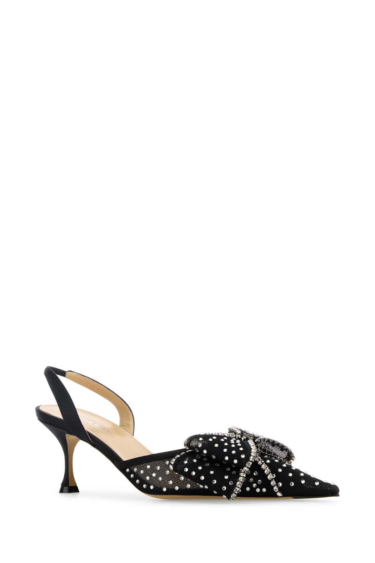 Mach & Mach Embellished Mesh Le Cadeau Pumps In Black