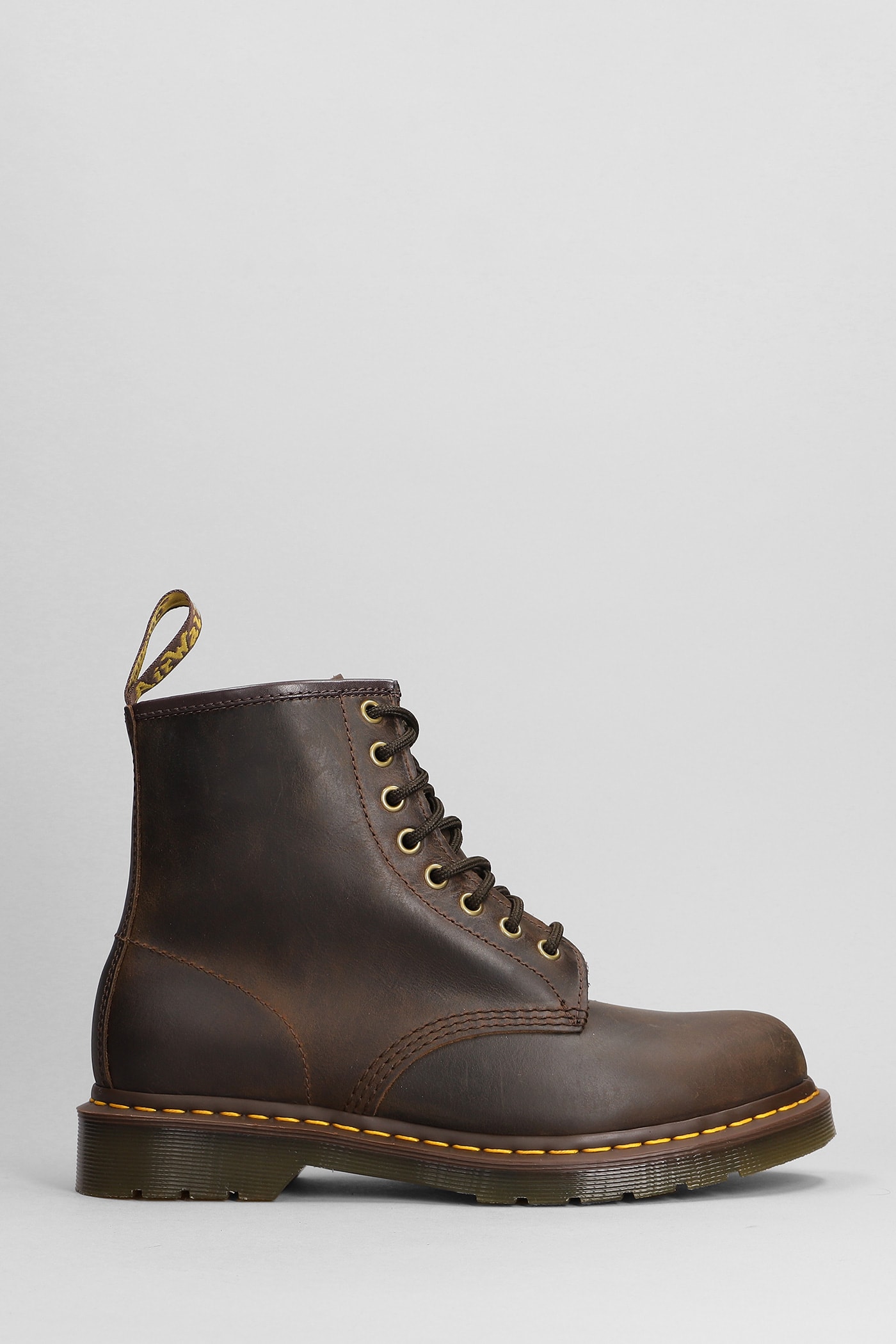 Shop Dr. Martens' 1460 Combat Boots In Brown Leather