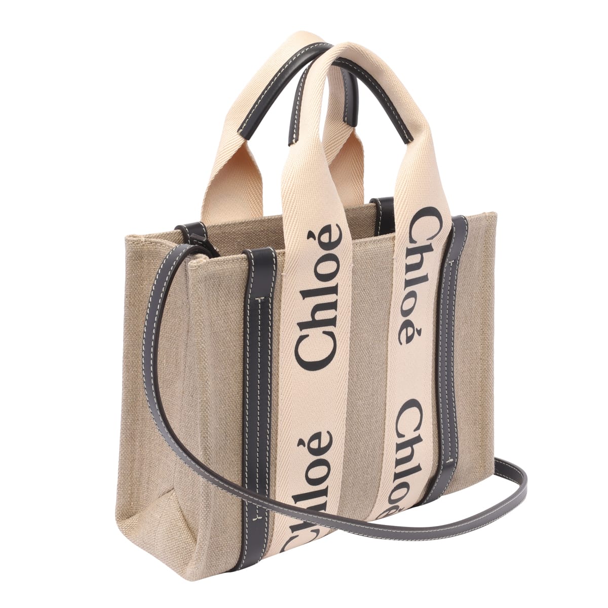 Shop Chloé Small Woody Tote Bag In Beige