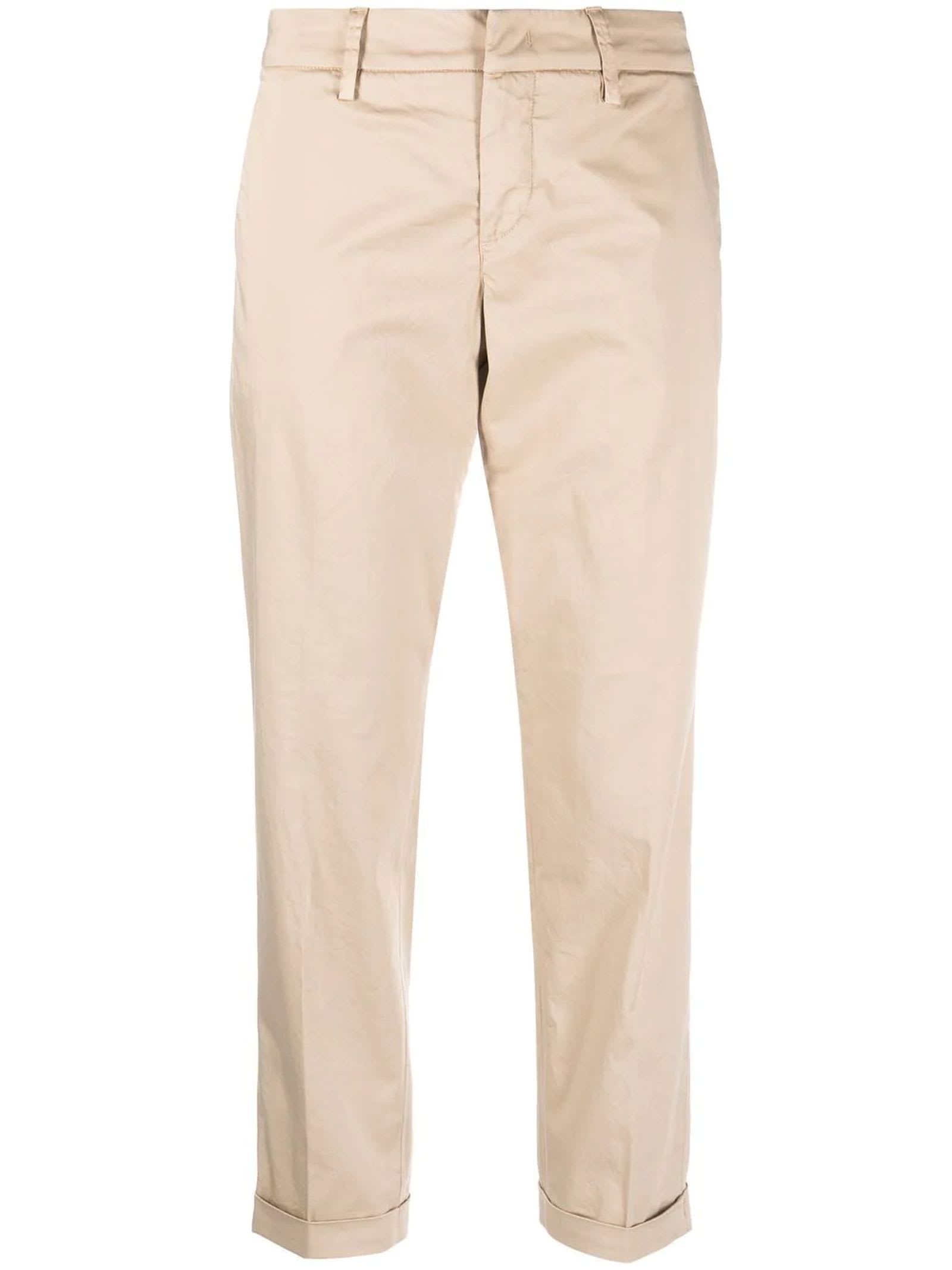 FAY BEIGE STRETCH-COTTON TROUSERS