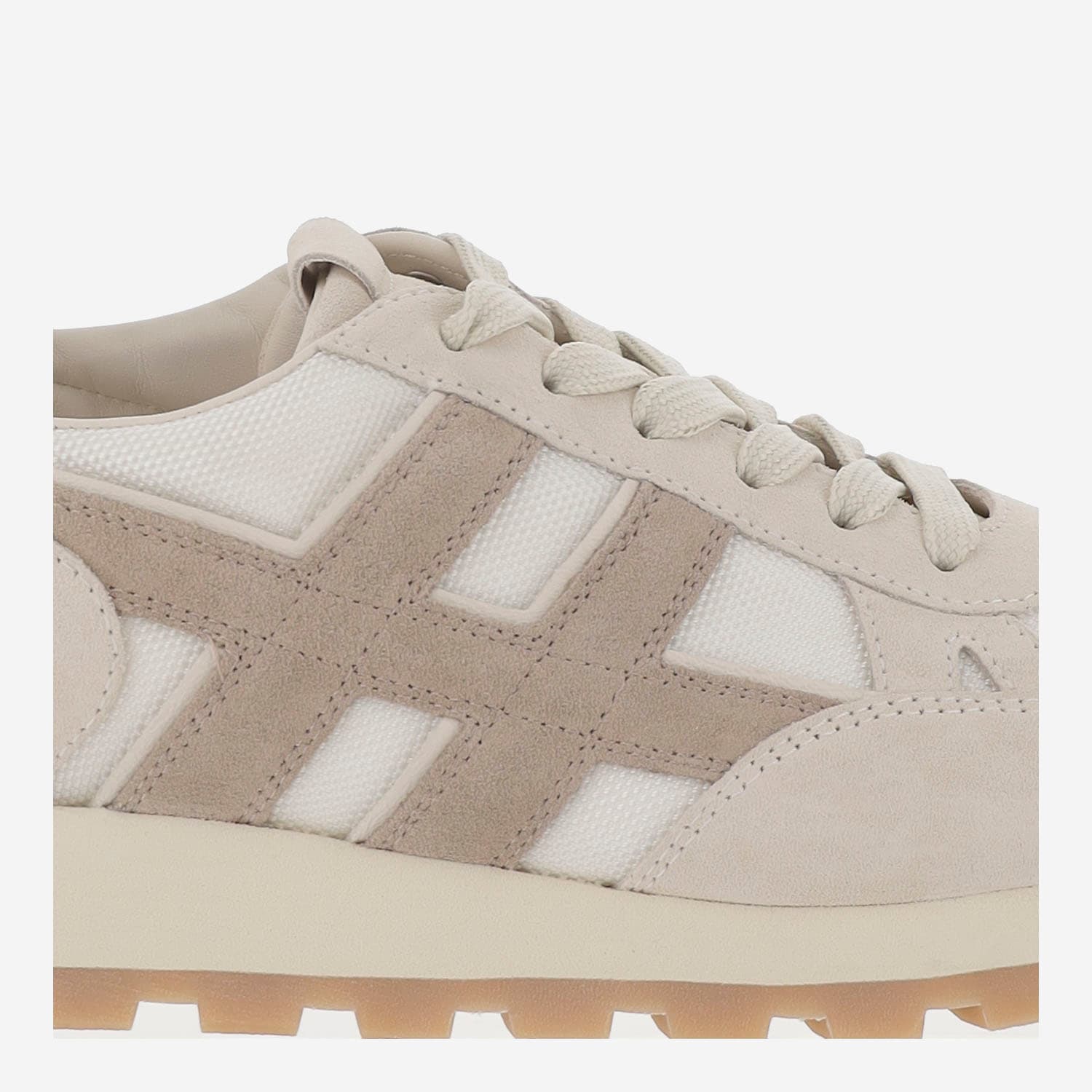 Hogan Men's 86er Suede And Mesh Sneakers In Beige
