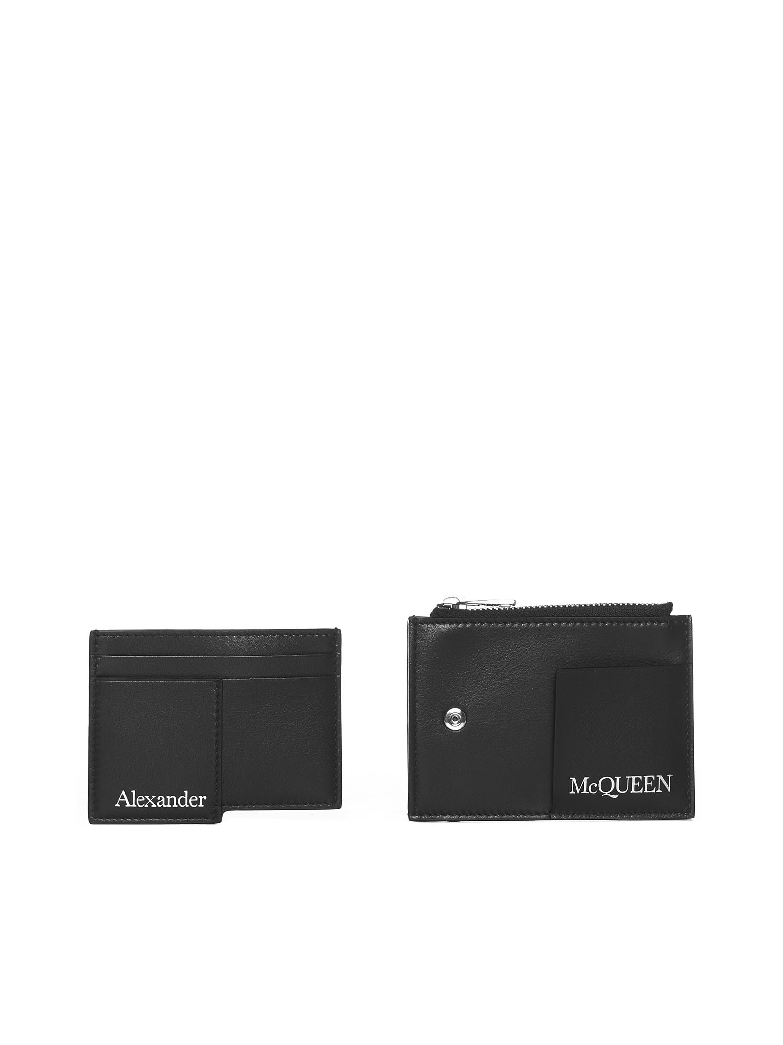 Alexander Mcqueen Card Holder With Logo In Black