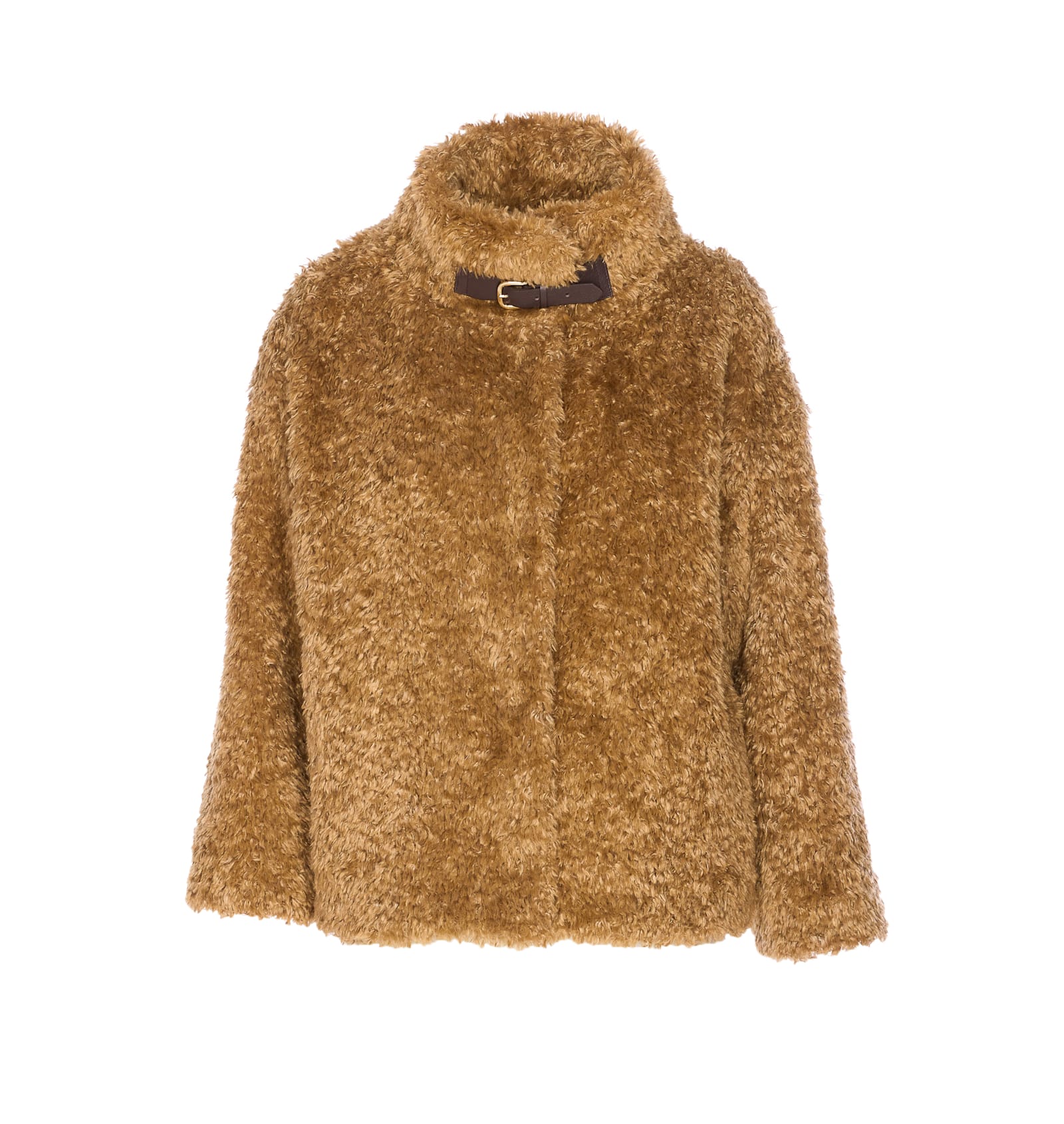 Herno Faux Fur Jacket In Yellow