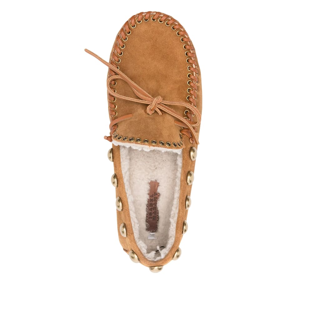 Isabel Marant Fitza Shearling Suede Loafers In Neutral