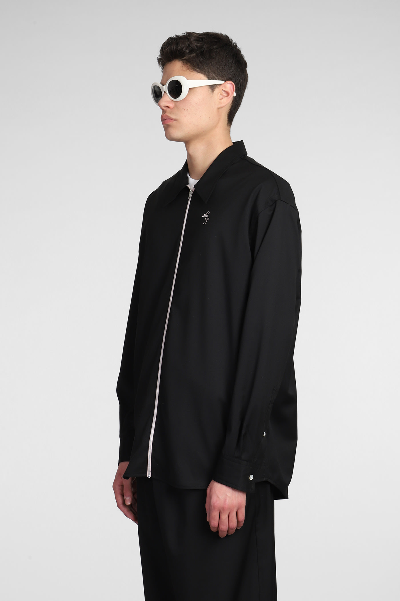 Shop Acne Studios Casual Jacket In Black Wool