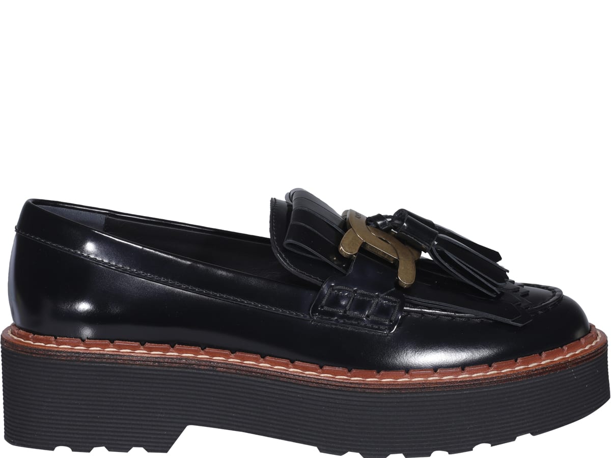 Leather Loafers With Tassels Tods