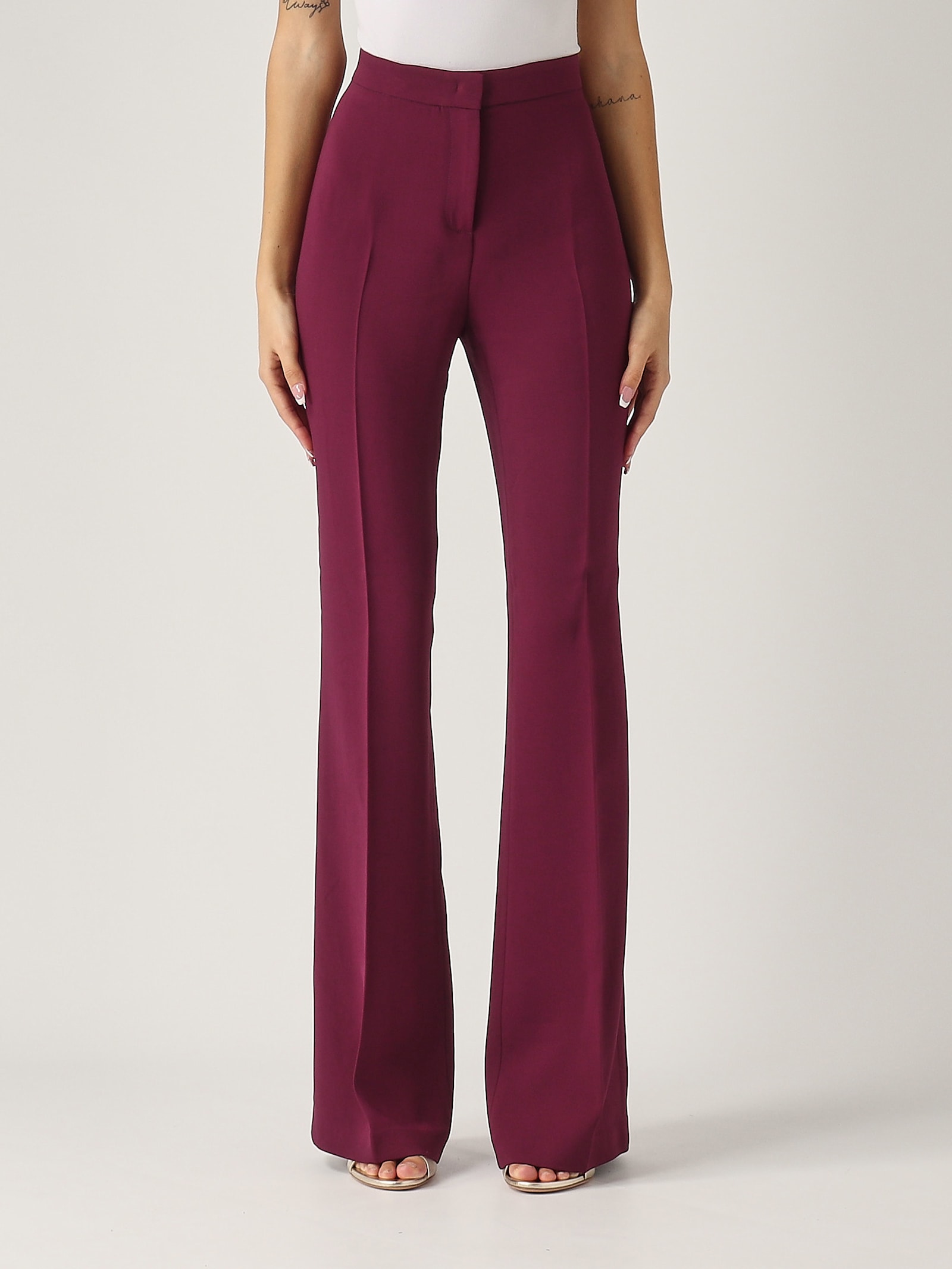 Shop Pinko Hulka Pantalone Trousers In Vinaccia