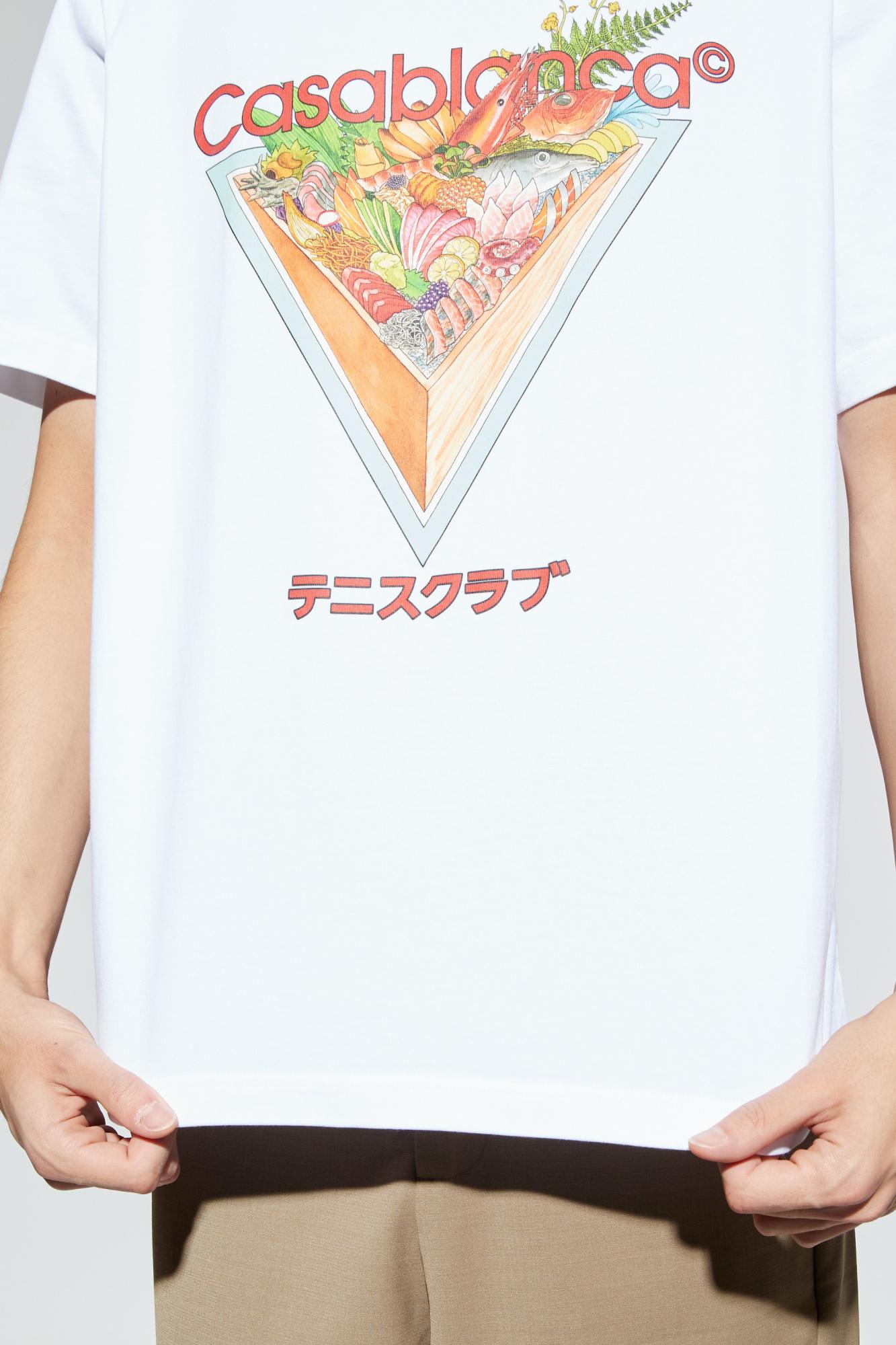 Casablanca Mens Tennis Club Icon Regular-fit Graphic-print Cotton T-shirt In Blue