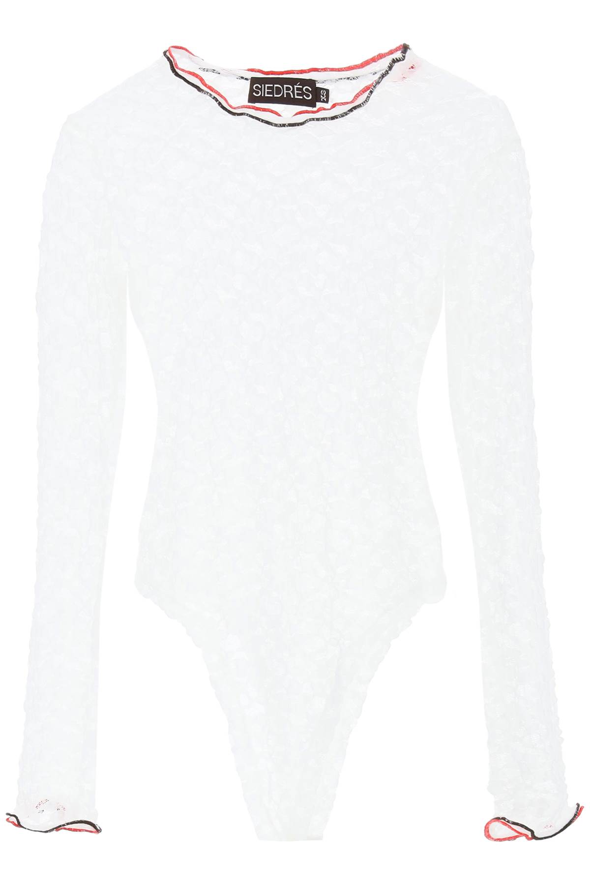 Shop Siedres Dixie Stretch Lace Bodysuit In White (white)