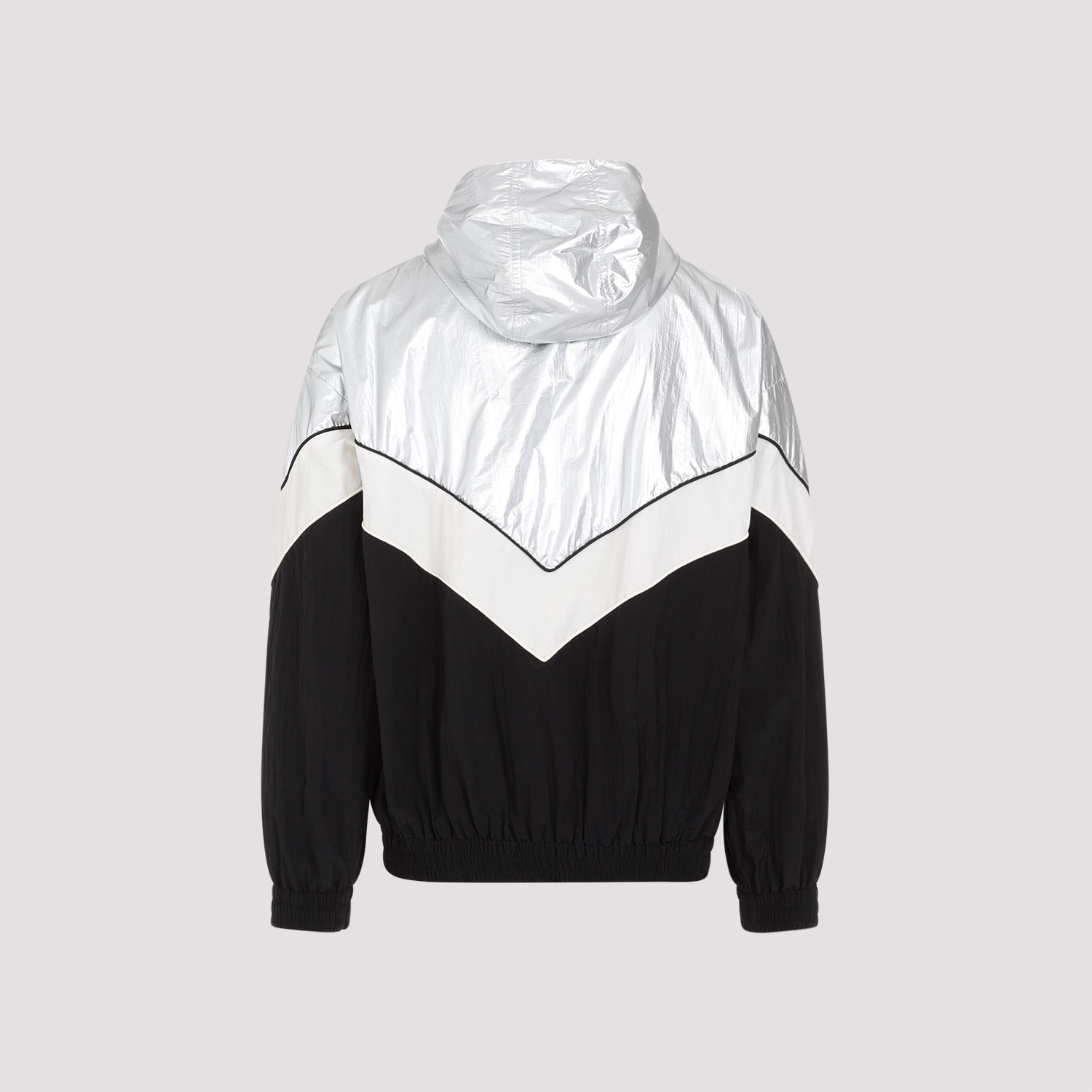 Shop Golden Goose Windbreaker In Silver Dark Papyrus