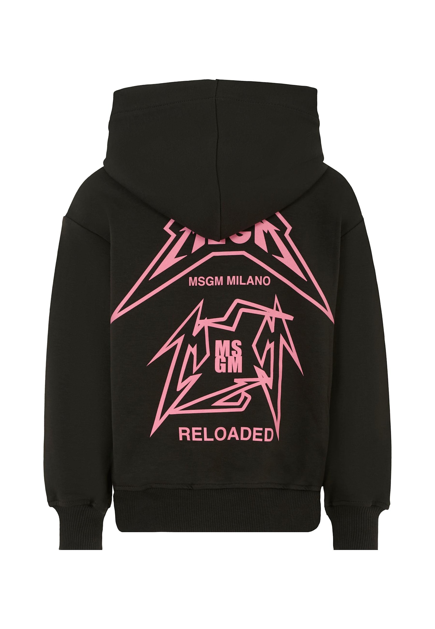 Msgm Black Sweatshirt For Girl With Logo In Black