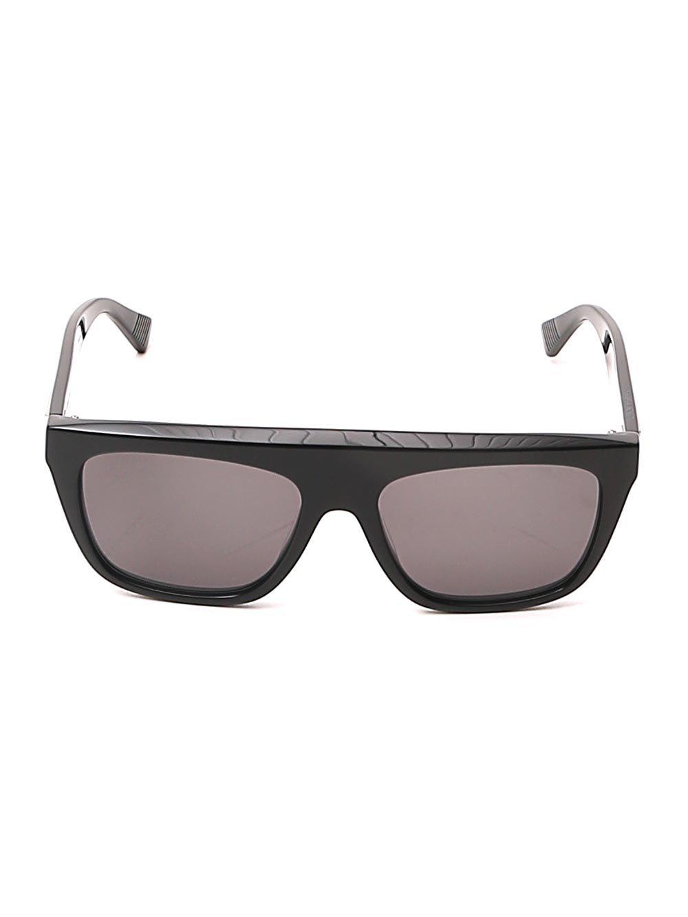 Shop Bottega Veneta Flattop Sunglasses In Black