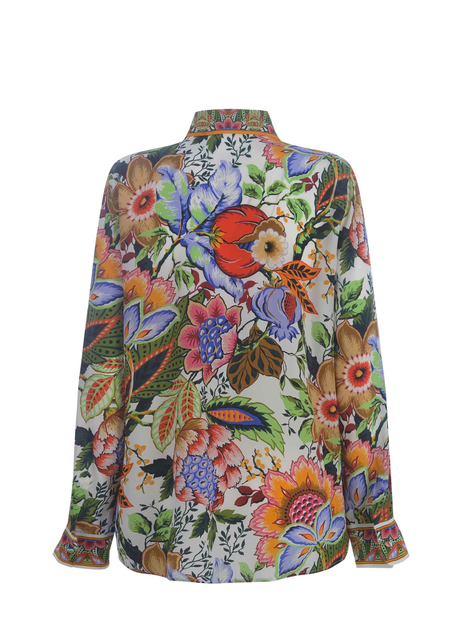 Shop Etro Shirt  Bouquet Made Of Silk In Multicolor
