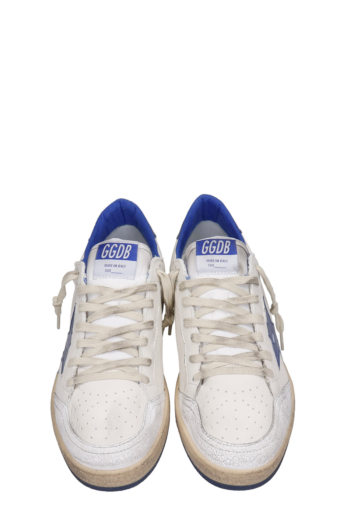 Shop Golden Goose Ball Star Sneakers In White Leather In Bianco