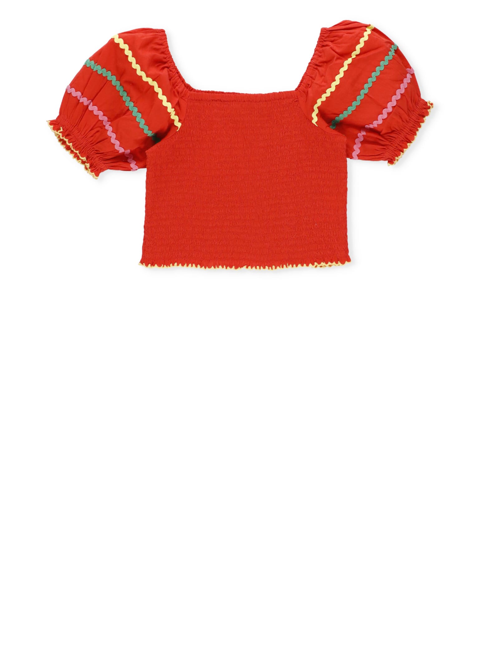 STELLA MCCARTNEY CROPPED TOP WITH EMBROIDERIES