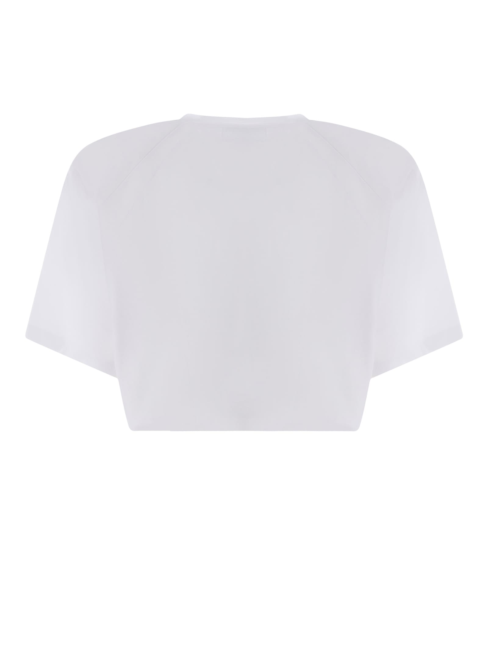 Shop Fiorucci Crop T-shirt  Mouth Made Of Cotton In Bianco