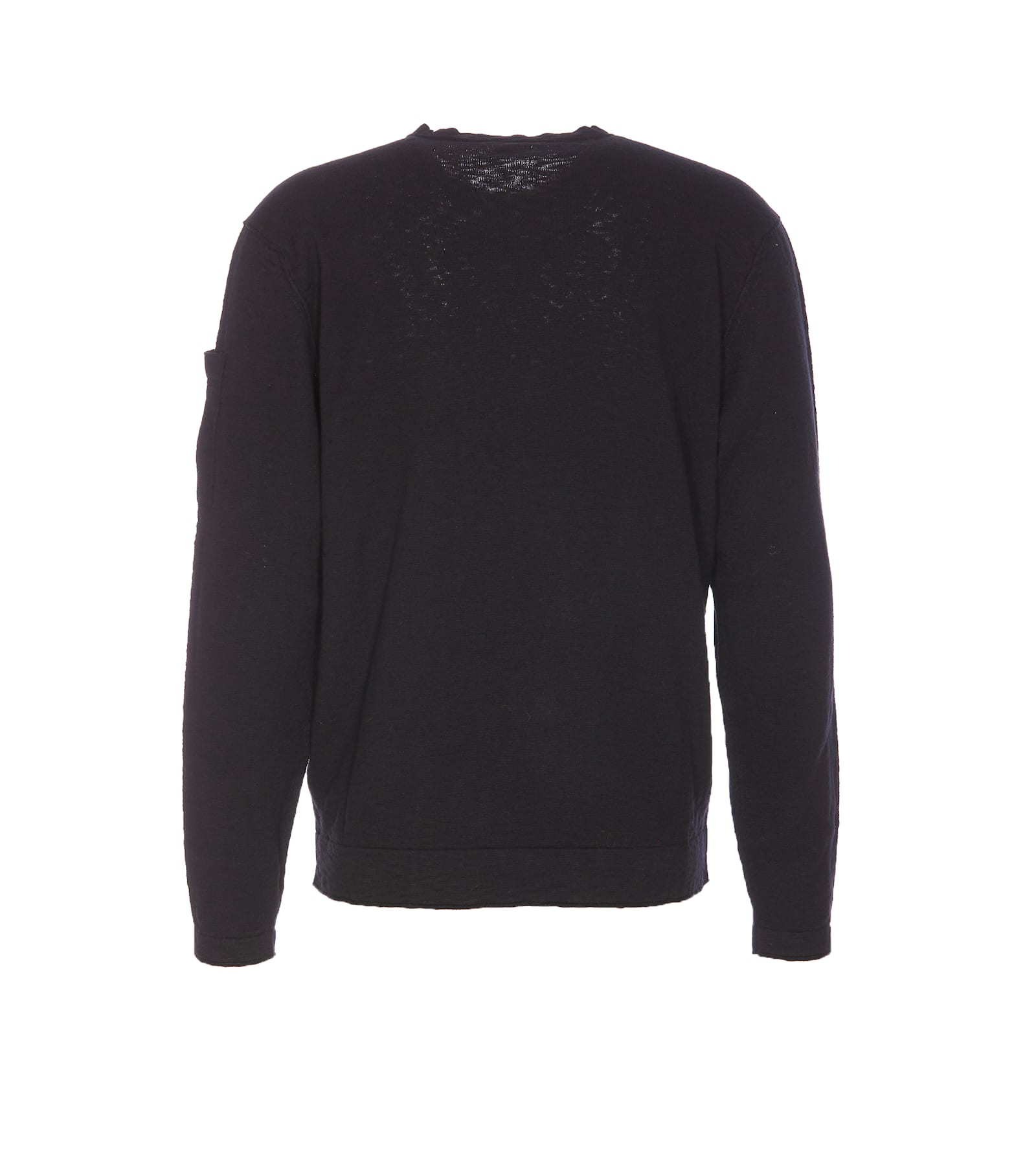 C.p. Company Crewneck Sweater Arm Pocket In Black