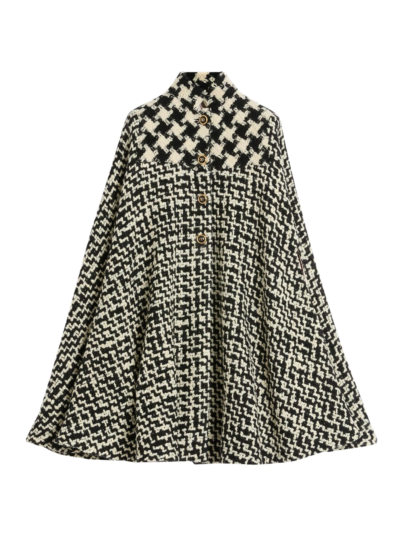 Geometric Tweed Cape