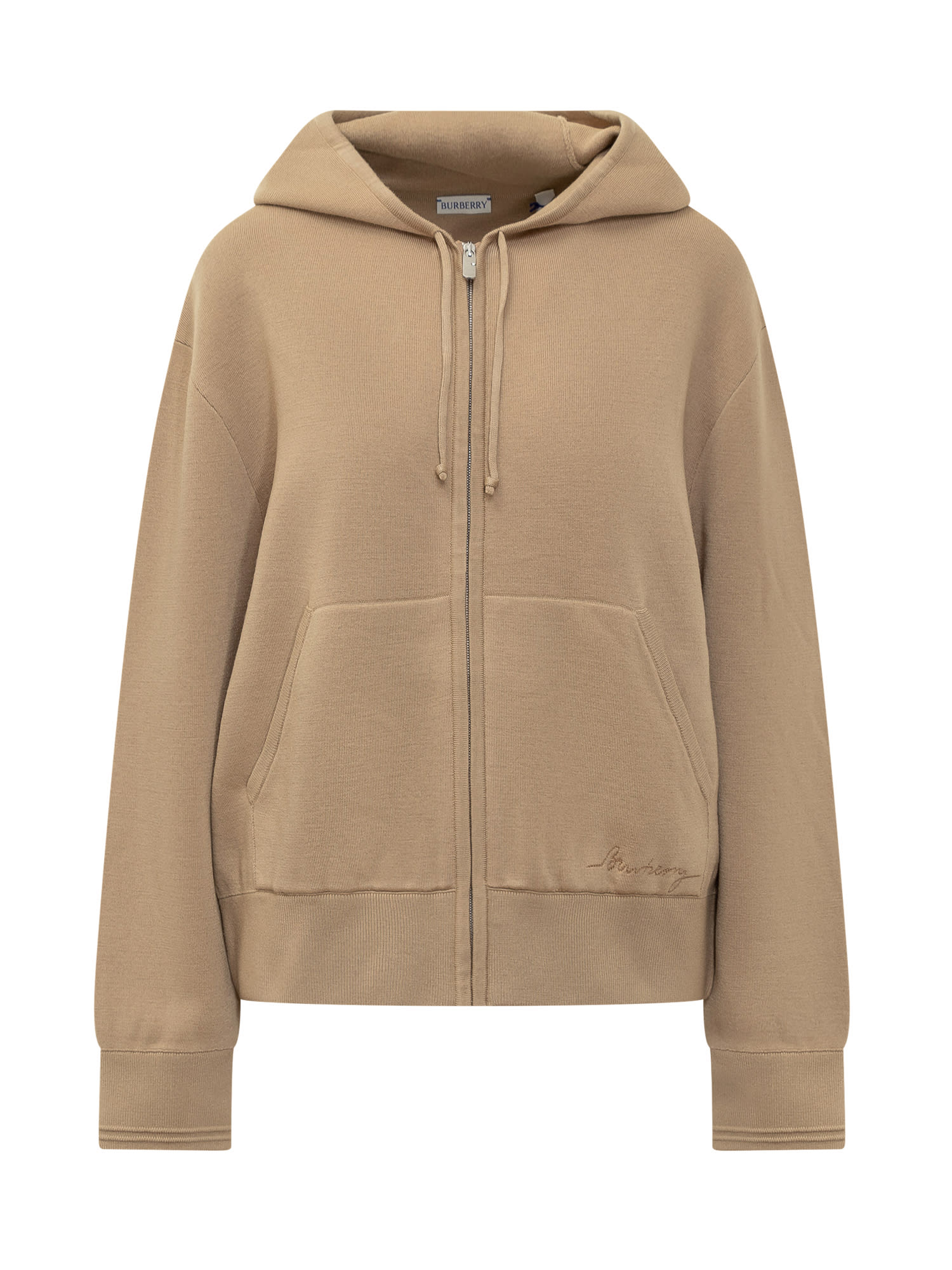 Shop Burberry Hoodie In Sand