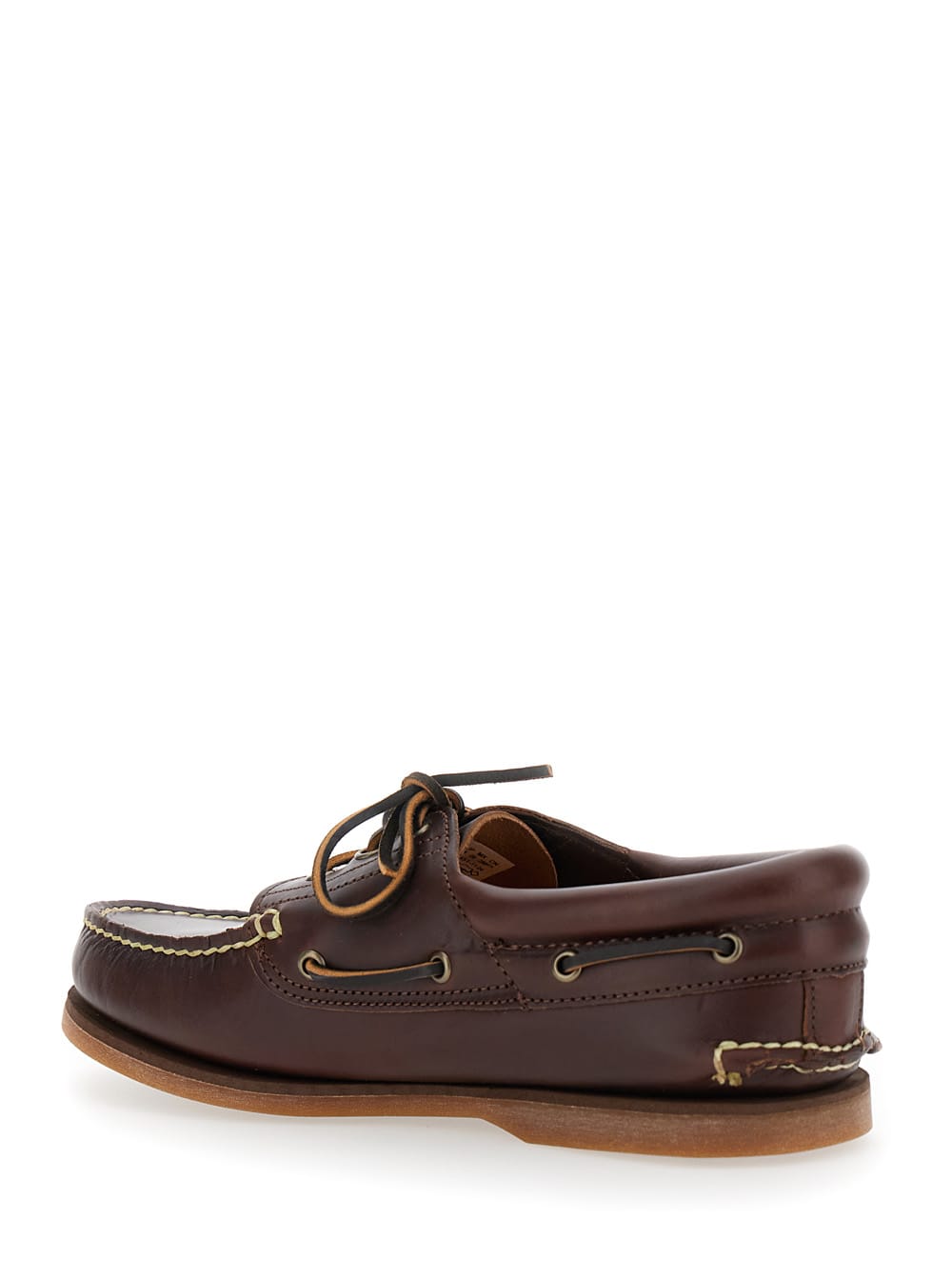 Timberland Brown Boat Loafers With Two-tone Laces In Brown