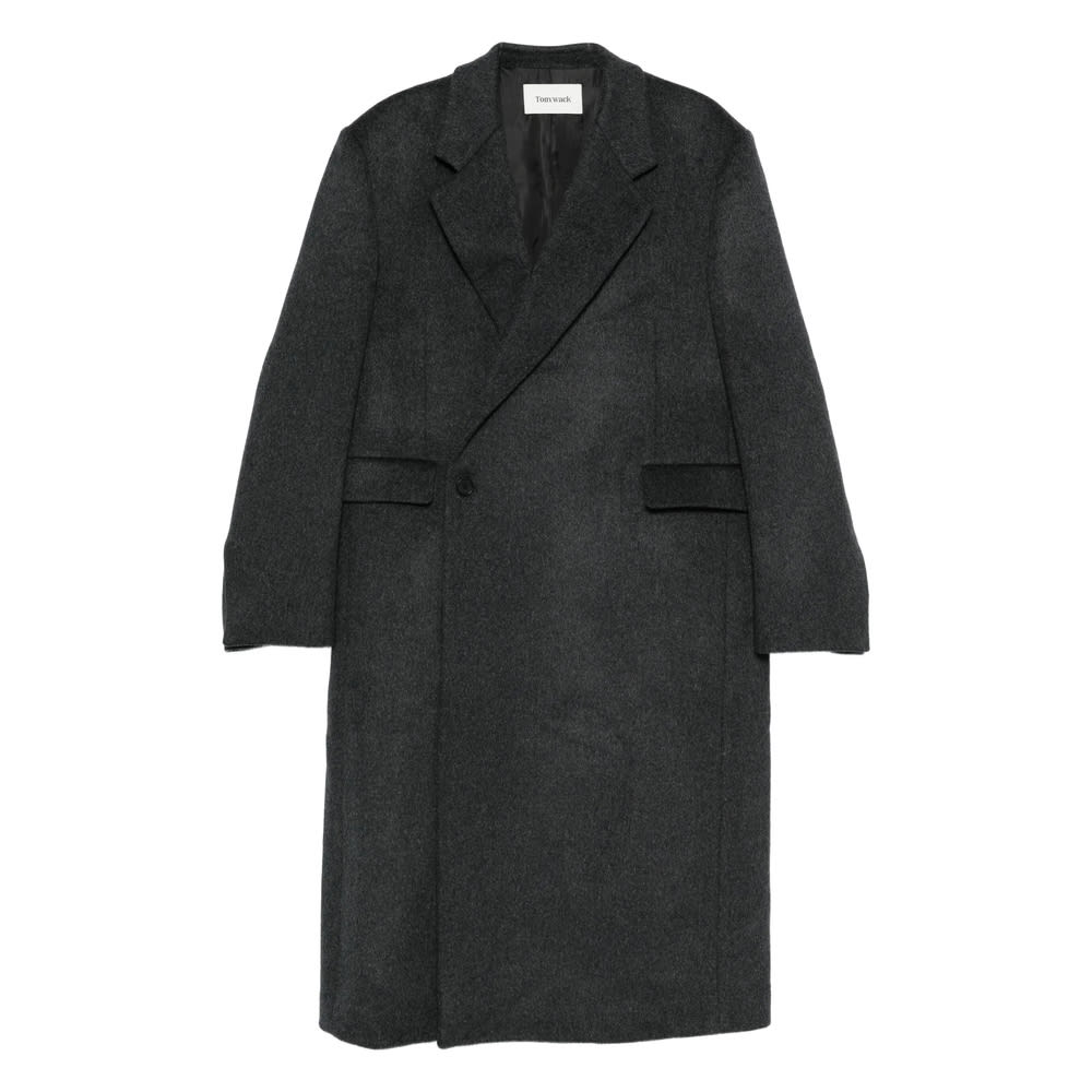 Tonywack Wool-blend Buttoned Coat In Black