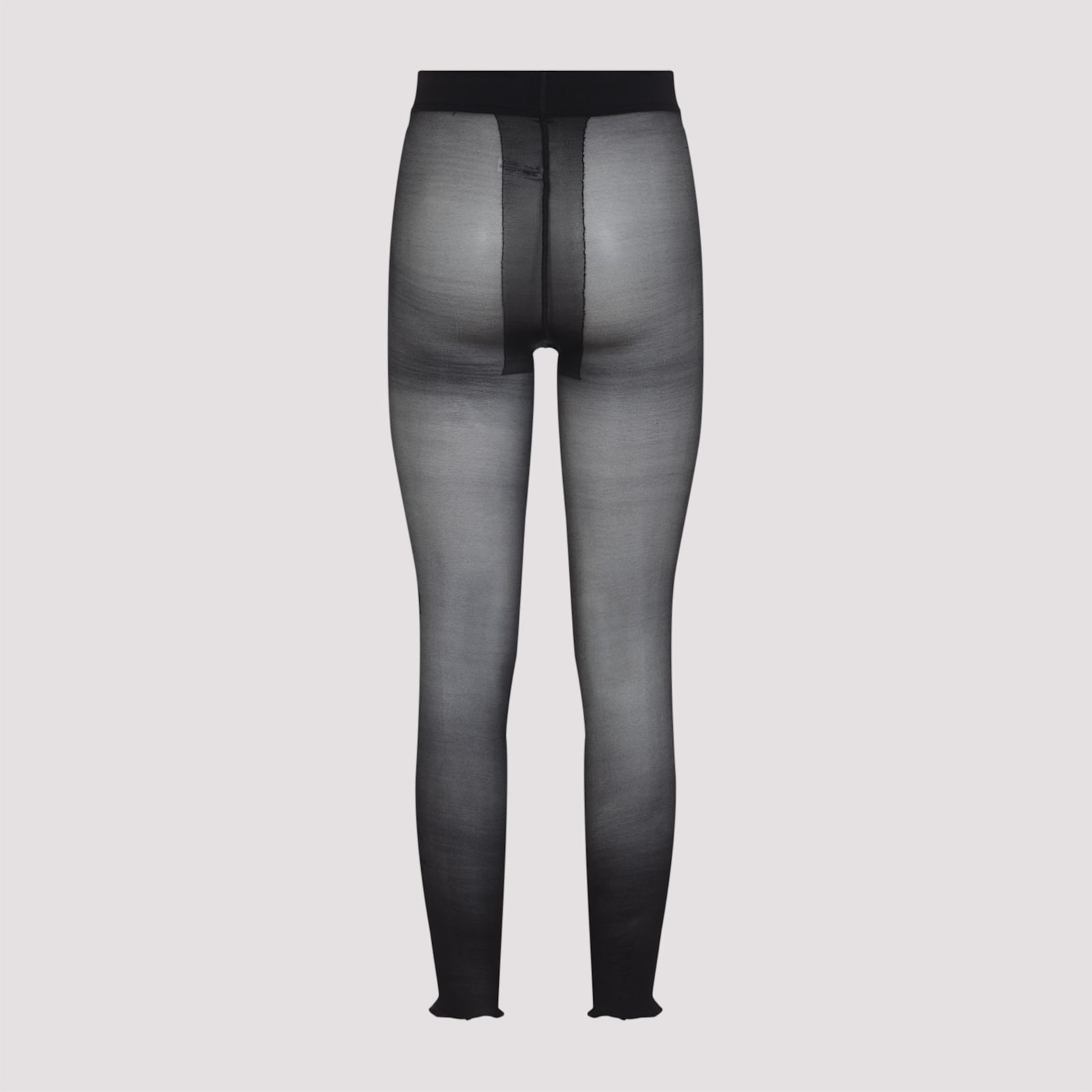 Jean Paul Gaultier Signature Script Sheer Tights In Black
