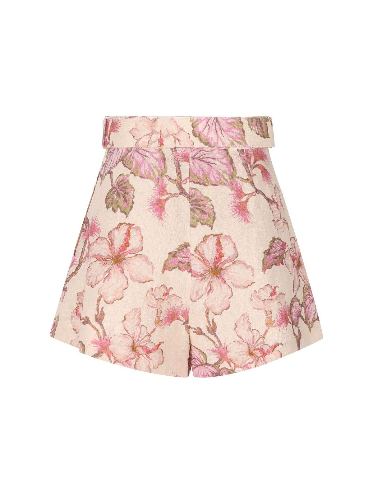 Shop Zimmermann Matchmaker Tuck Shorts In Pink