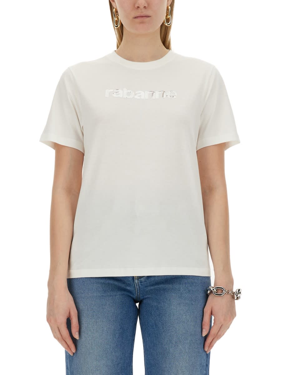 Shop Rabanne T-shirt With Logo In White