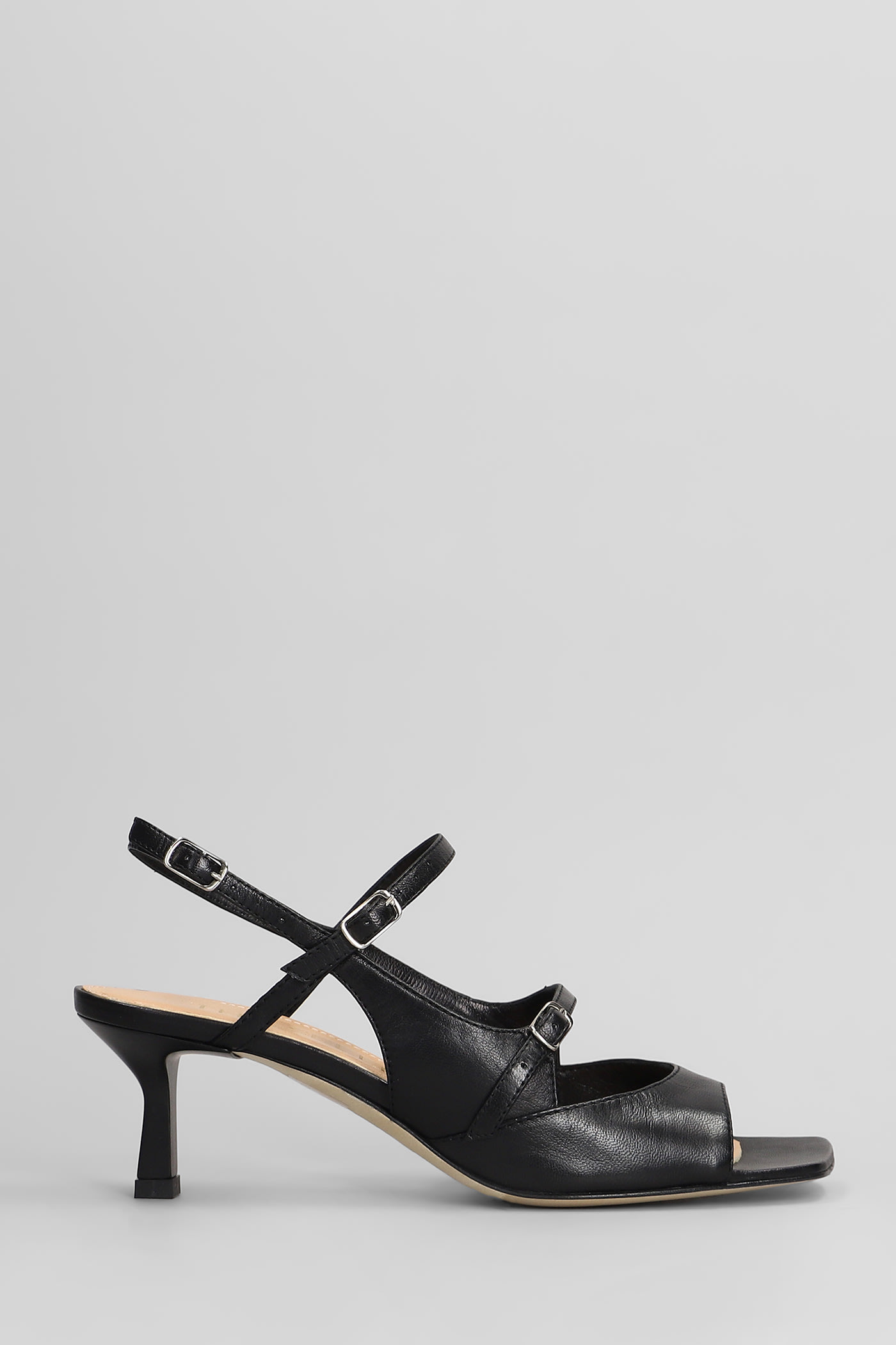 Sandals In Black Leather