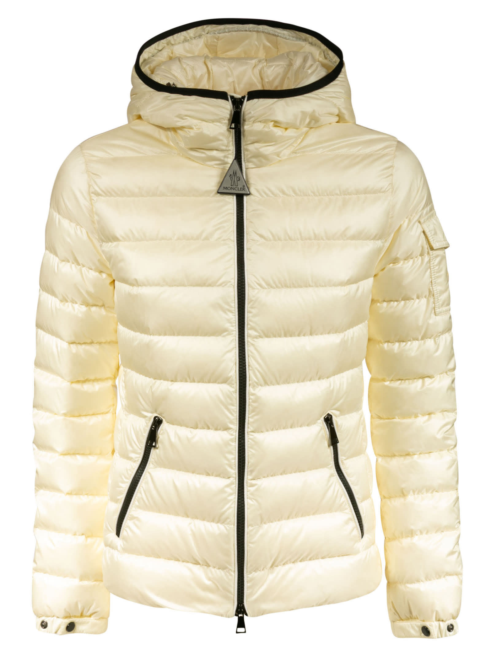 Moncler Side Zip Padded Jacket In White
