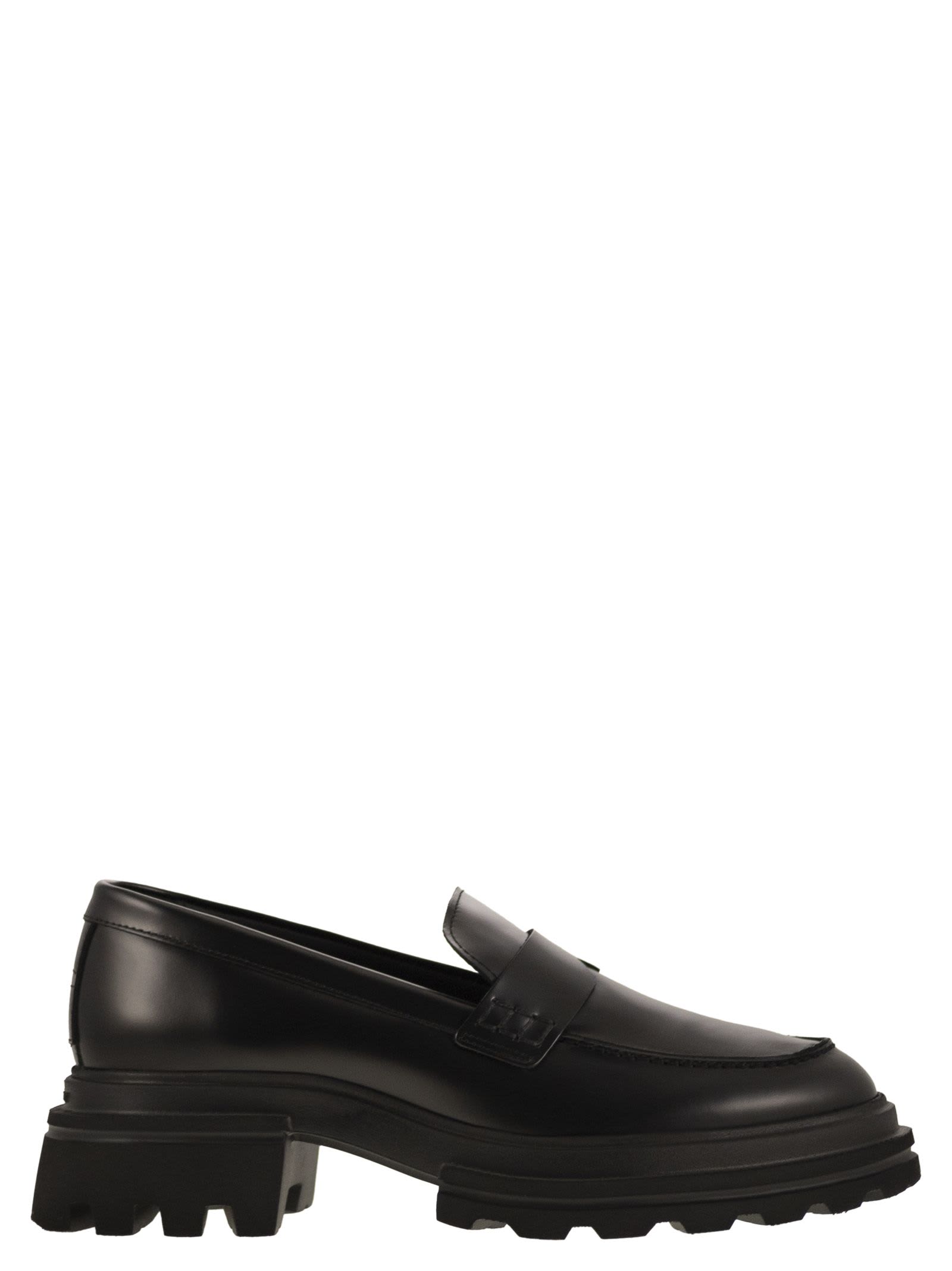 Shop Hogan 10-storey Moccasins In Black