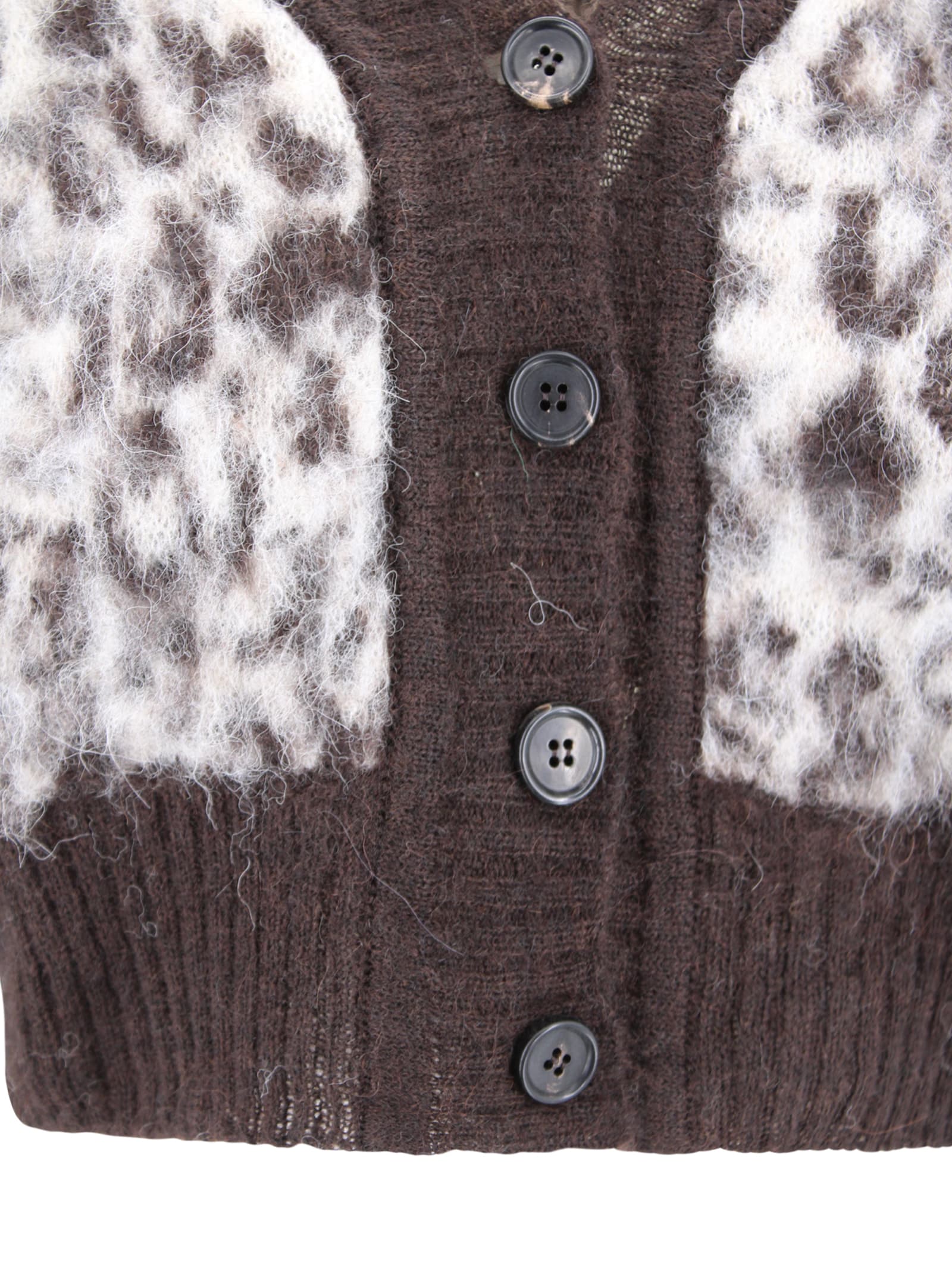 D Exterior Short Animal Print Cardigan In Animal Print