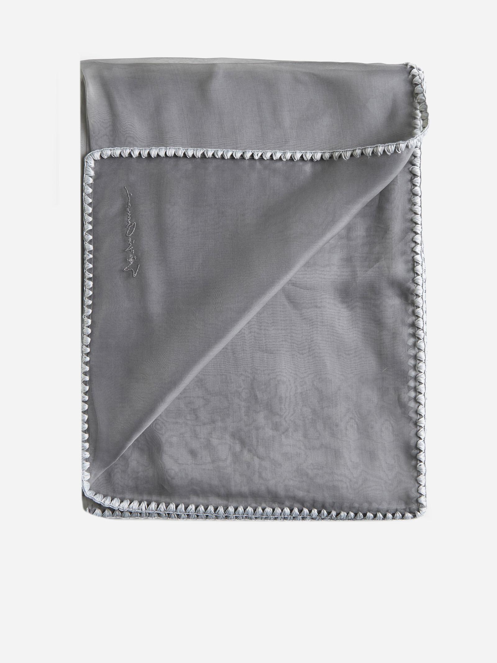 Shop Giorgio Armani Silk Stole In Grey