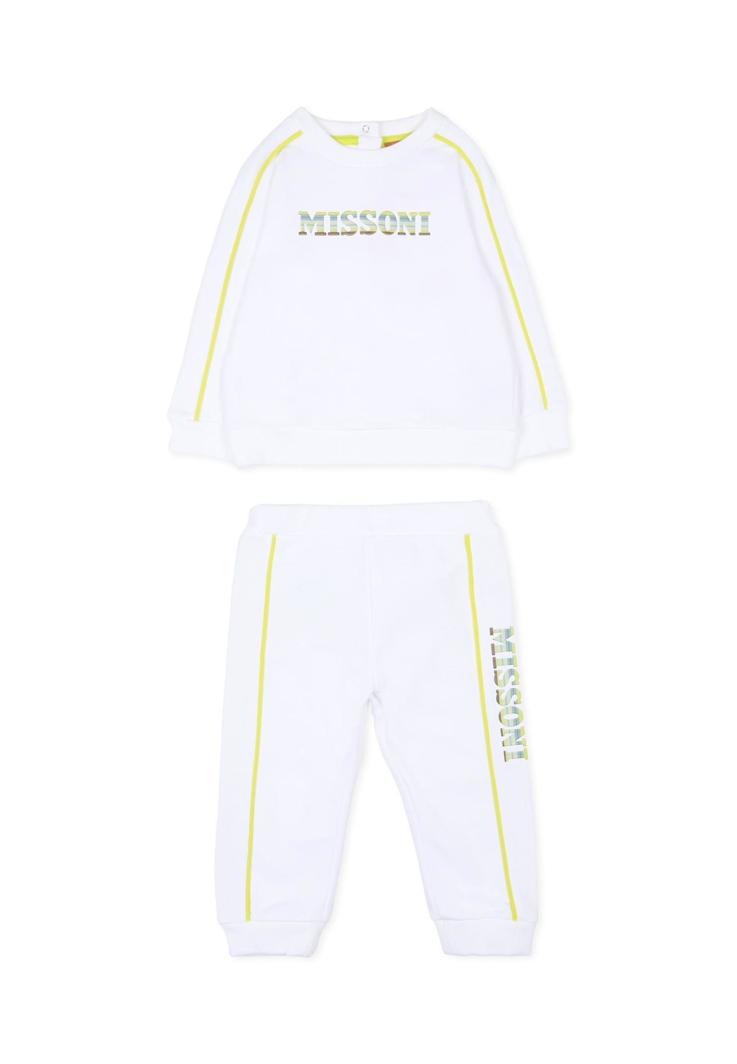 Missoni White Set For Baby Kids With Logo In White