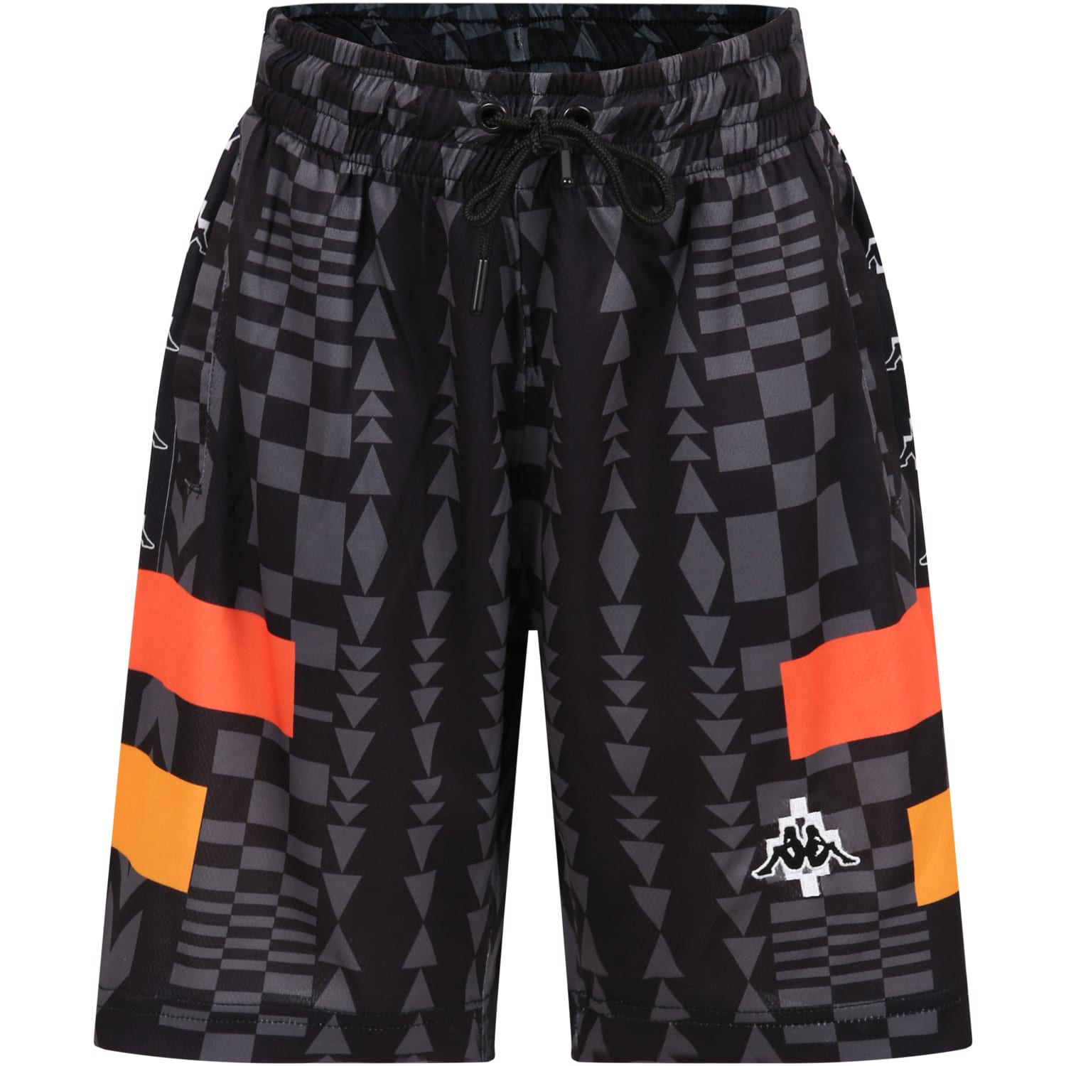 Marcelo Burlon County Of Milan X Kappa Graphic-print Track Shorts In Black
