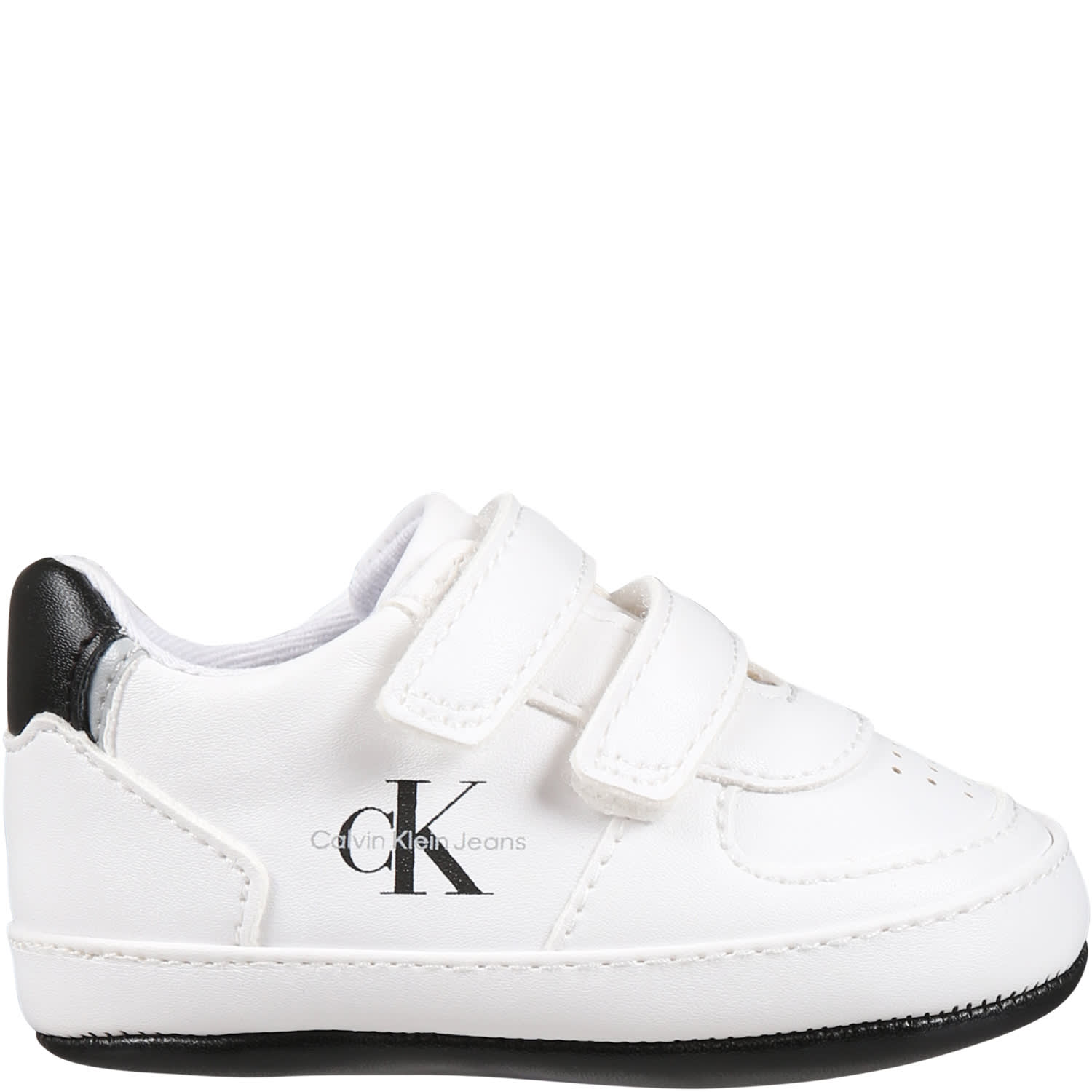Calvin Klein White Sneakers For Baby Kids With Logo