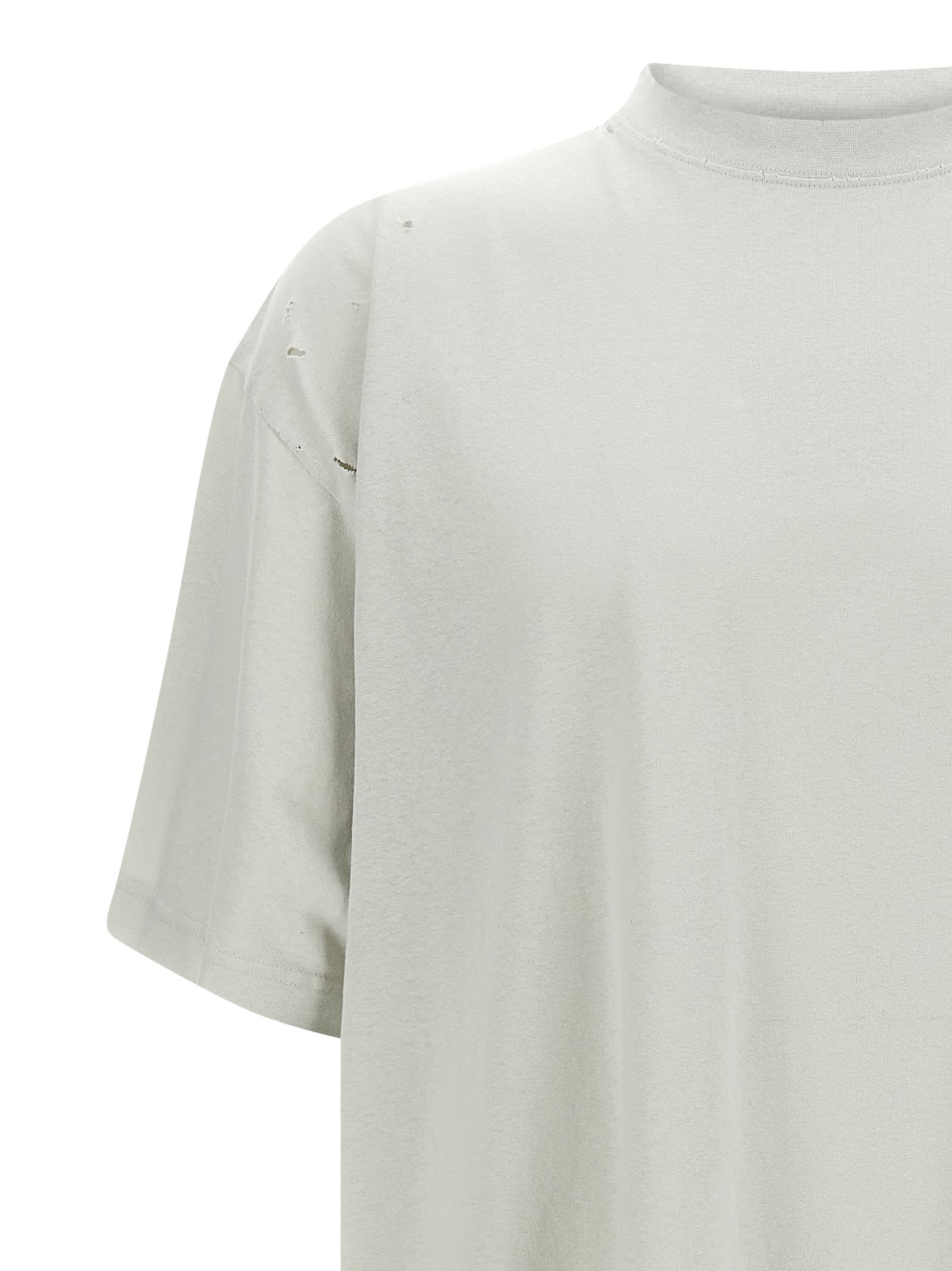 Balenciaga Beige Blackletter Script T-shirt In White