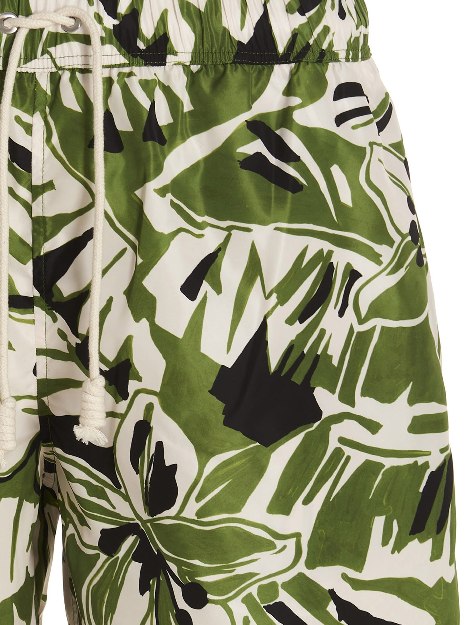 Shop Palm Angels Macro Hibiscus Swimming Shorts In Green
