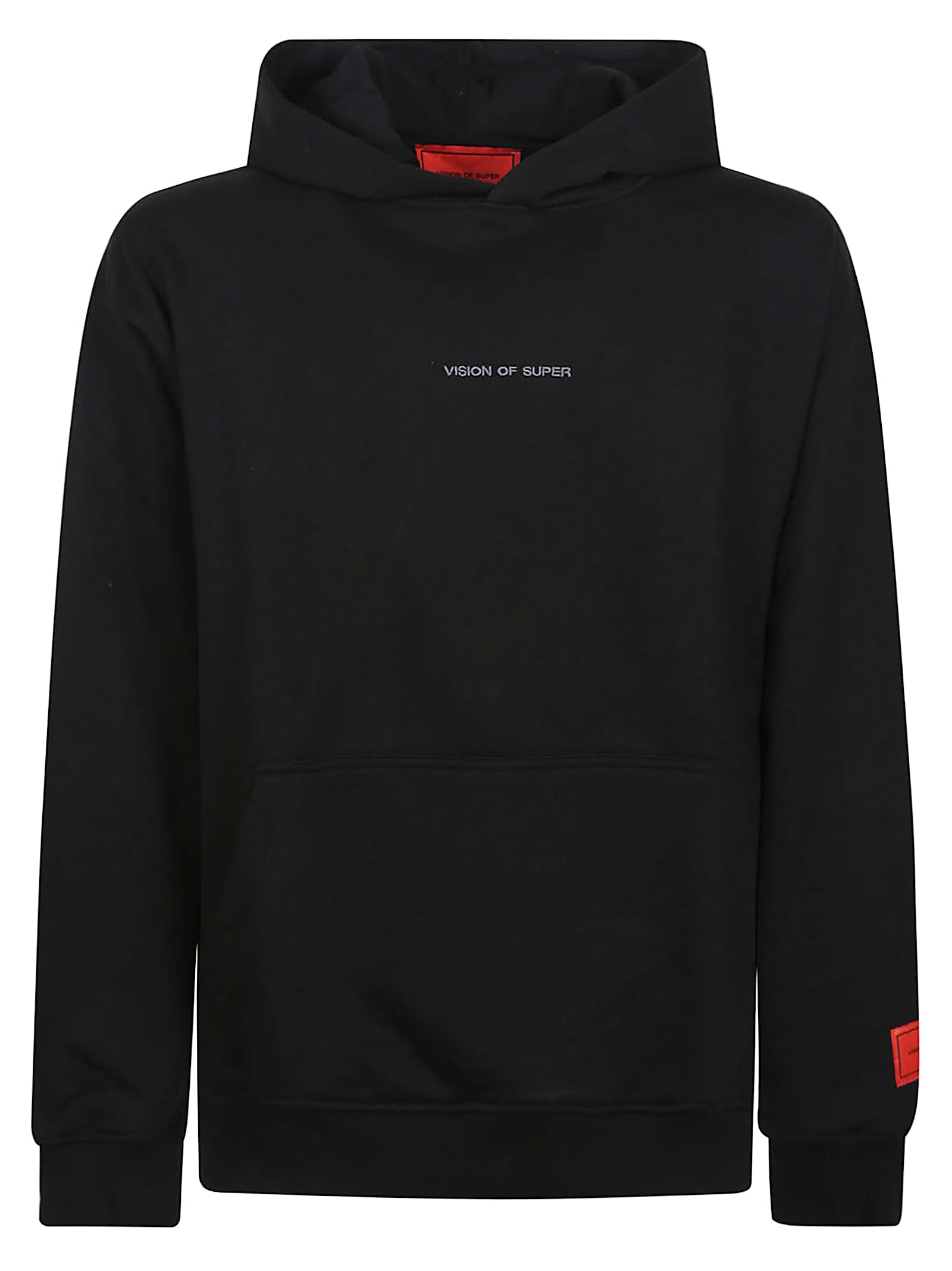 Black Hoodie With Black Ruined Skull Print On Back
