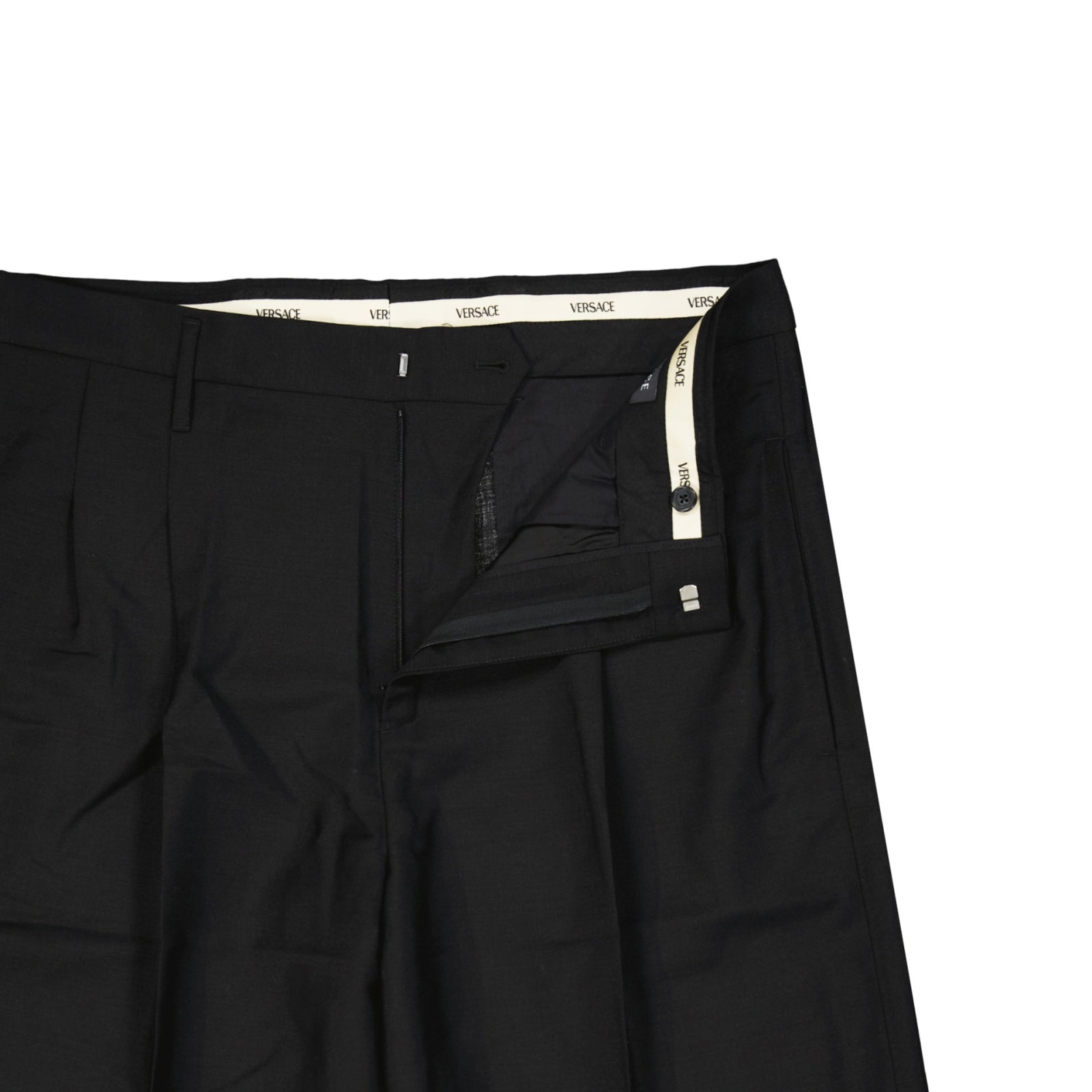 Versace Wool Classic Shorts Men In Black