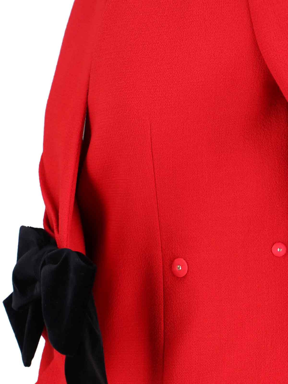 Valentino Tailored Jacket With Bow Detail And Long Sleeves In Red