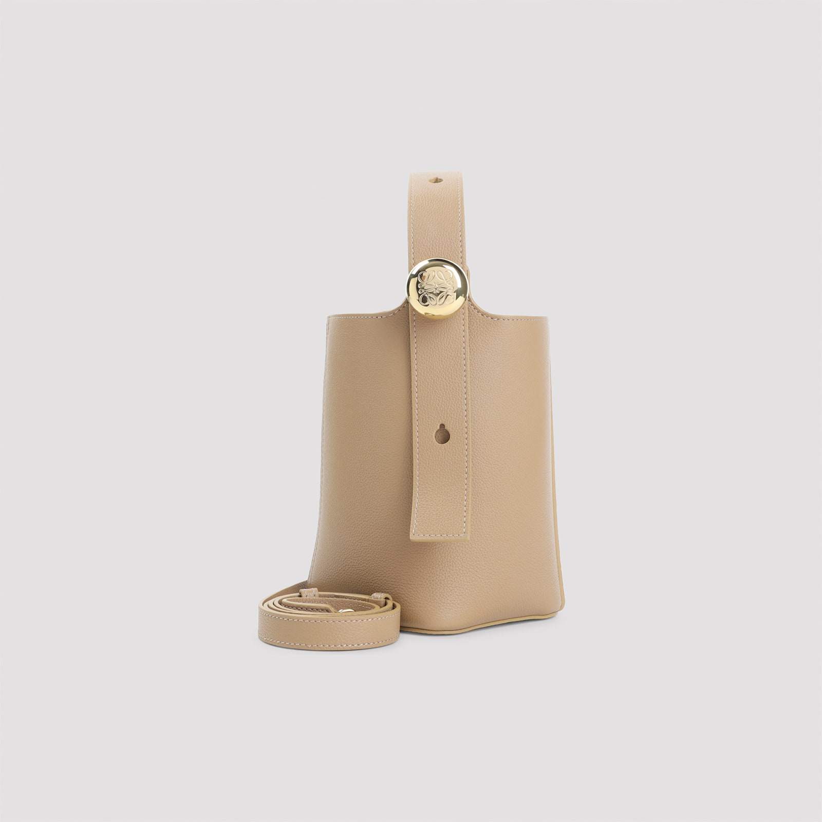 Loewe Pebble Bucket Mini In Brown