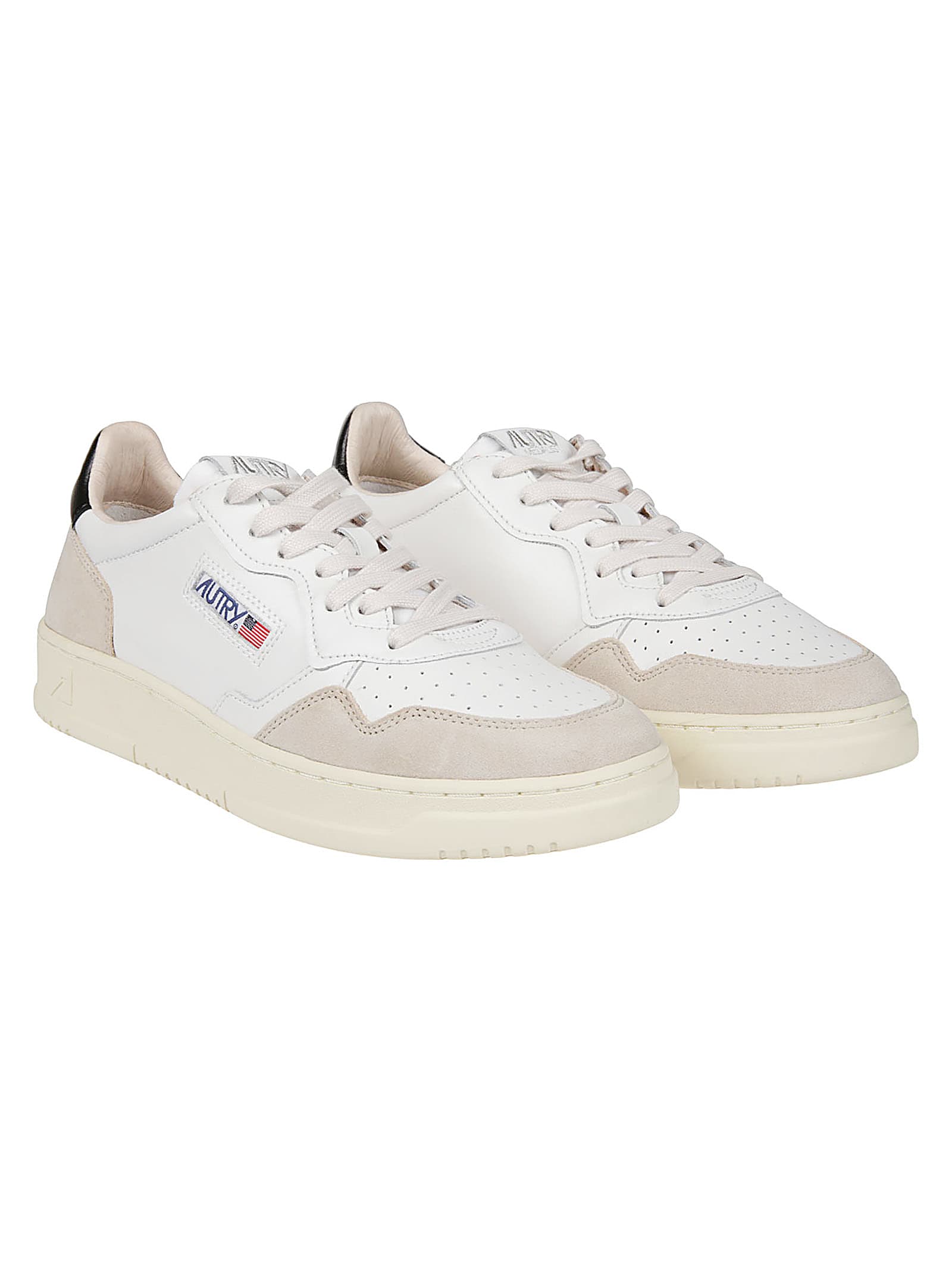 Autry Leather And Suede Medalist Low Sneakers In White