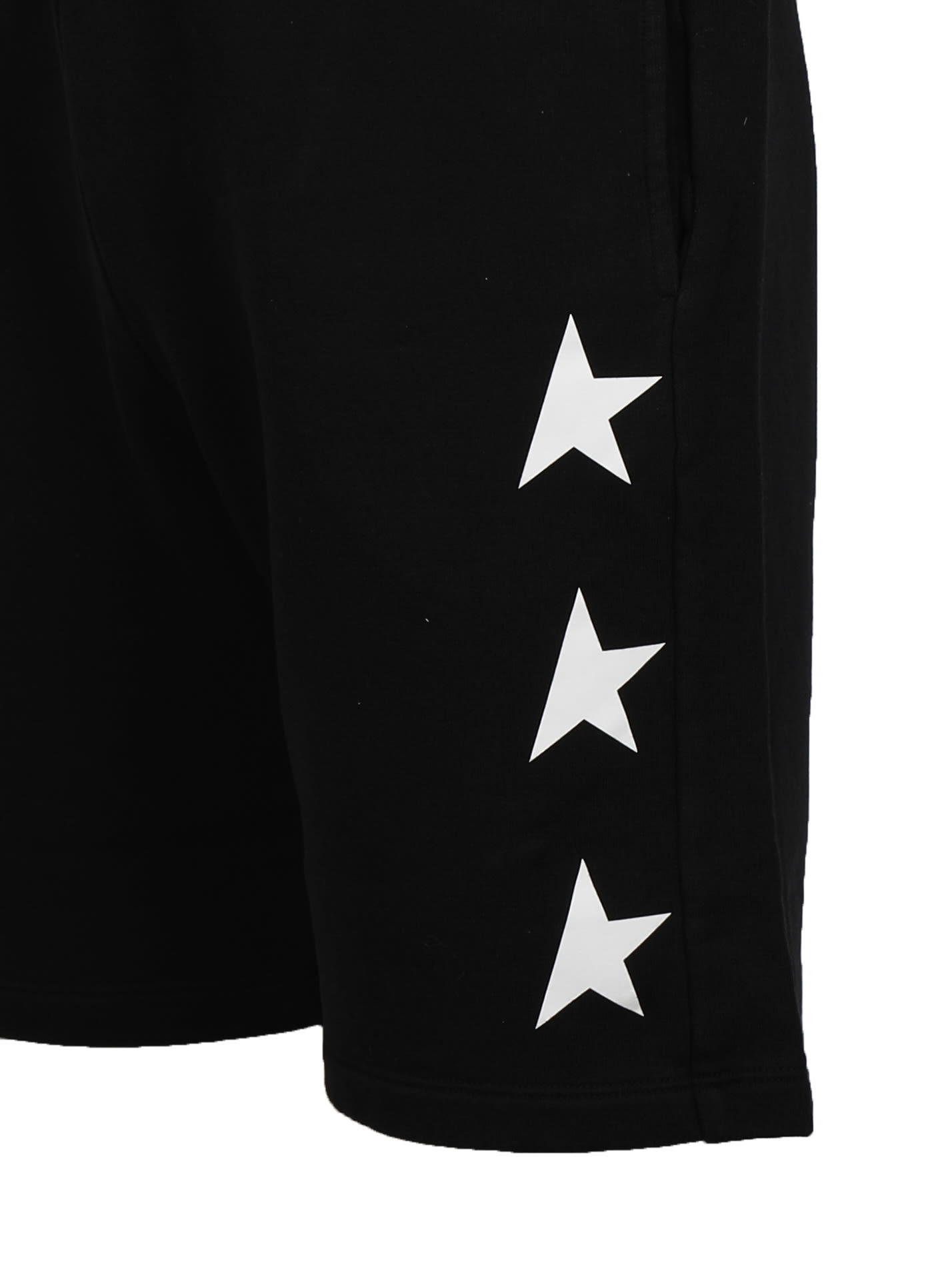 Shop Golden Goose Diego Star Collection Bermuda With Contrasting Stars In Black/white