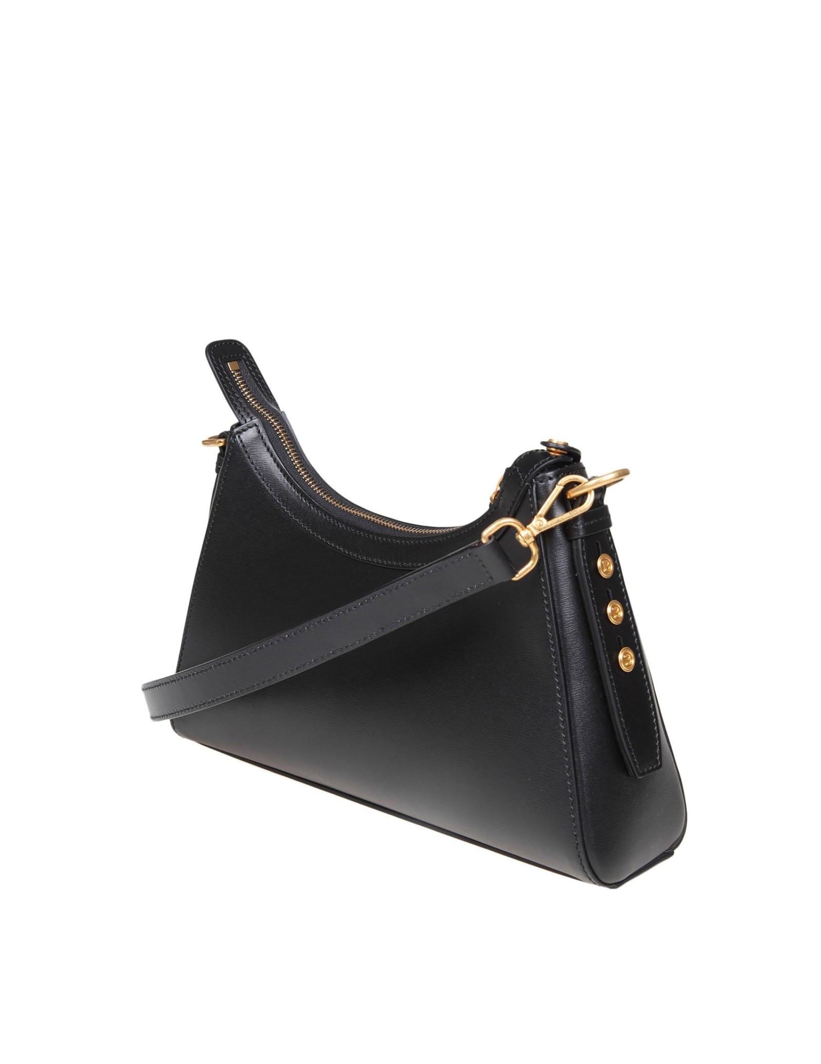 Shop Balmain B-buzz Hobo Shoulder Bag In Black Leather