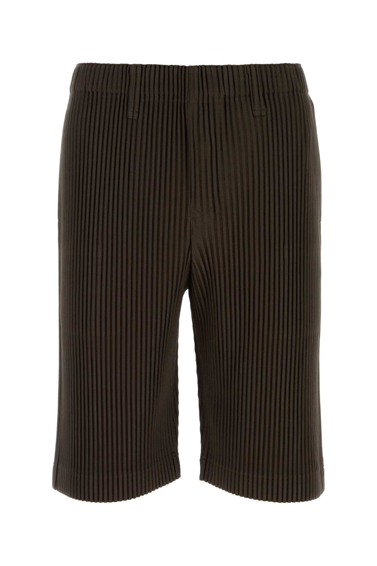 Shop Issey Miyake Brown Polyester Bermuda Shorts