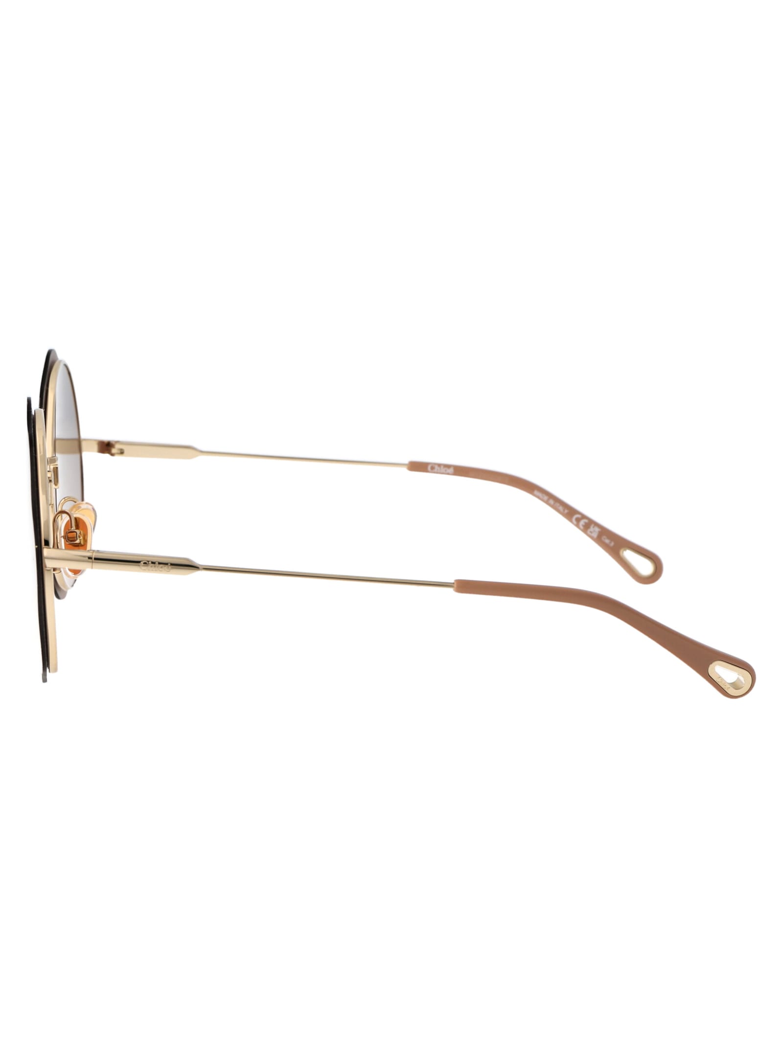 Shop Chloé Ch0202s Sunglasses In 004 Gold Gold Brown