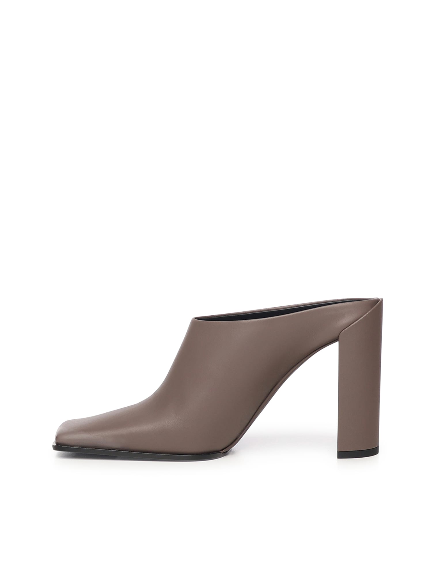 Alaïa Square Mule In Calfskin In Gray